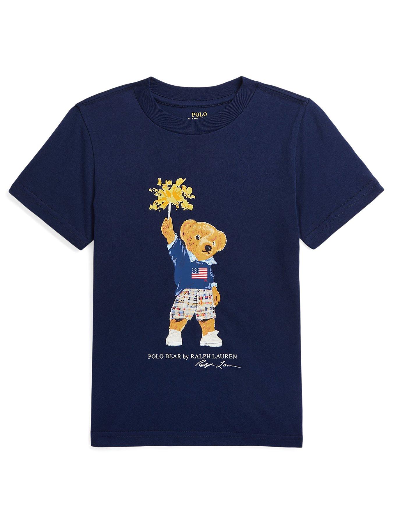 Image 1 of 2 of Polo Ralph Lauren Boys Short Sleeve Bear T-shirt - Navy