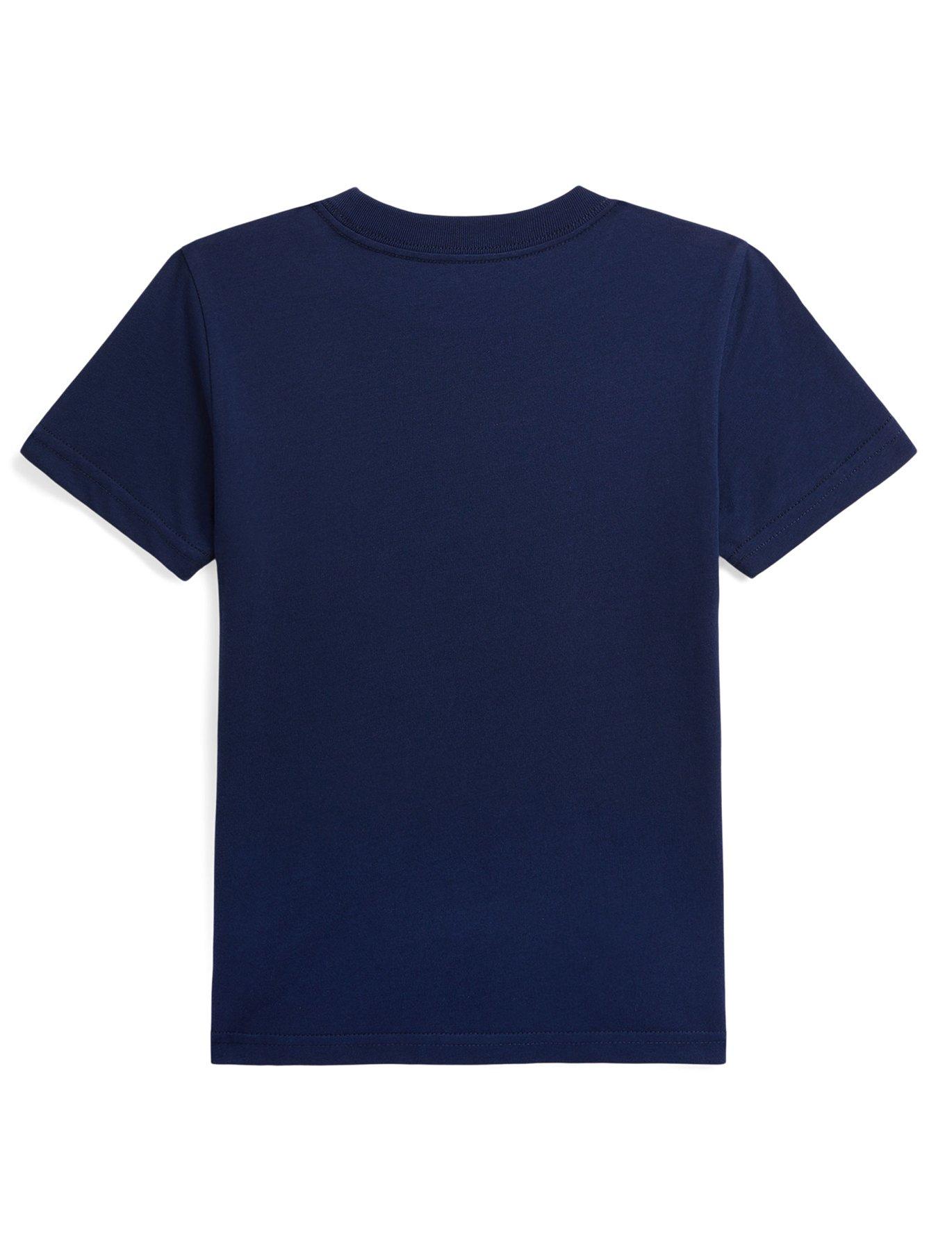 Image 2 of 2 of Polo Ralph Lauren Boys Short Sleeve Bear T-shirt - Navy