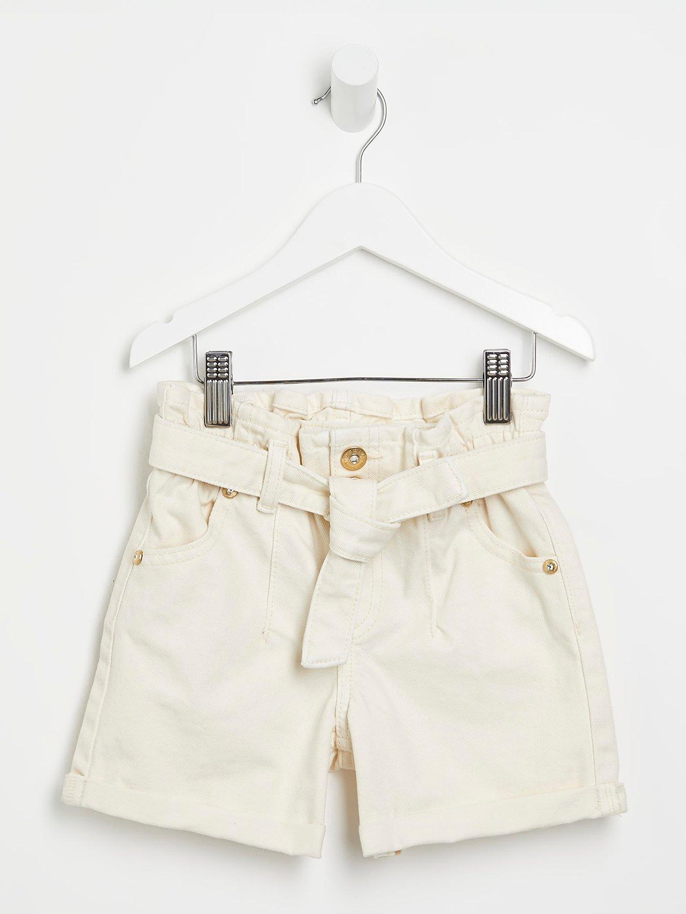 river-island-mini-mini-girls-paperbag-belted-shorts-cream