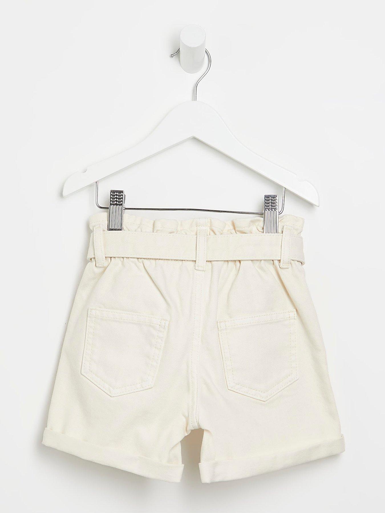 river-island-mini-mini-girls-paperbag-belted-shorts-creamback