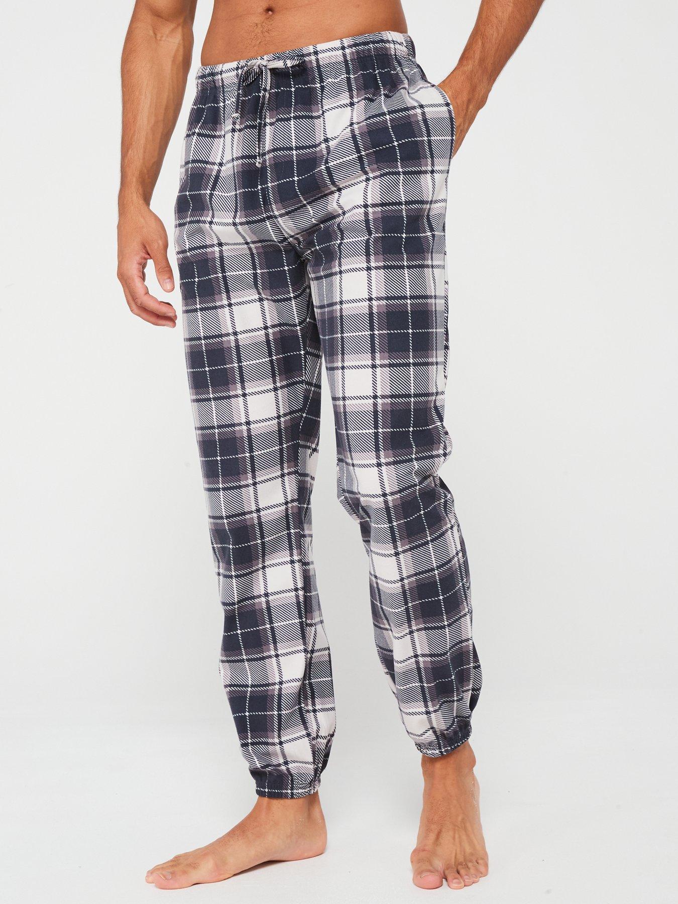 very-man-2-pack-soft-touch-check-loungewear-bottoms-navygreystillFront