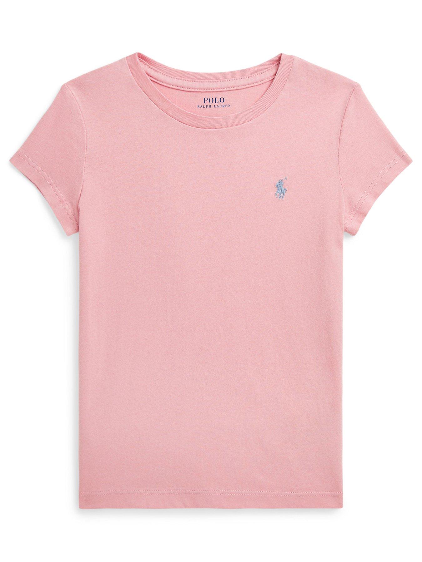 Image 1 of 2 of Polo Ralph Lauren Girls Classic Polo Ralph Lauren Short Sleeve T-Shirt - Pink
