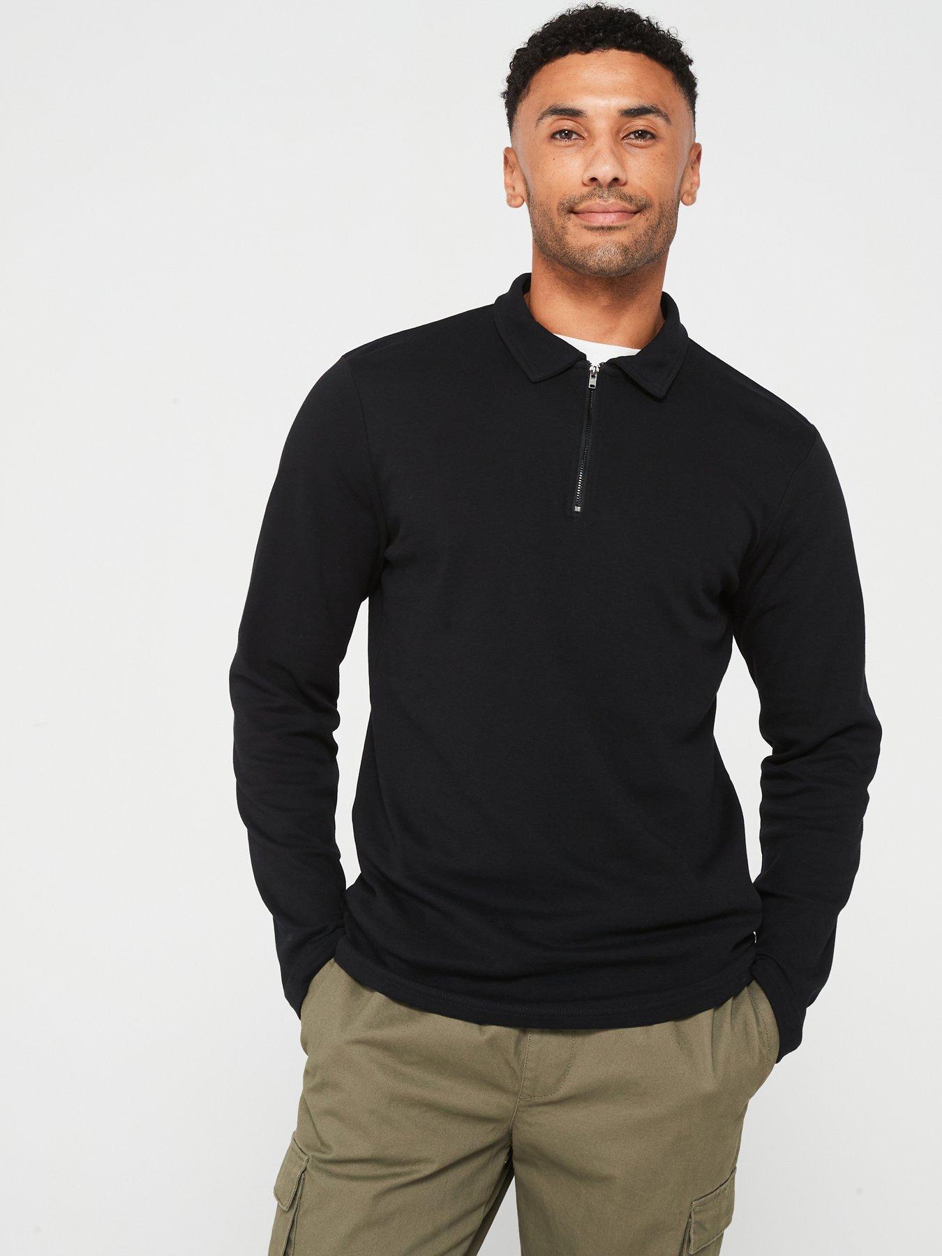 everyday-long-sleeve-zip-neck-polo-black