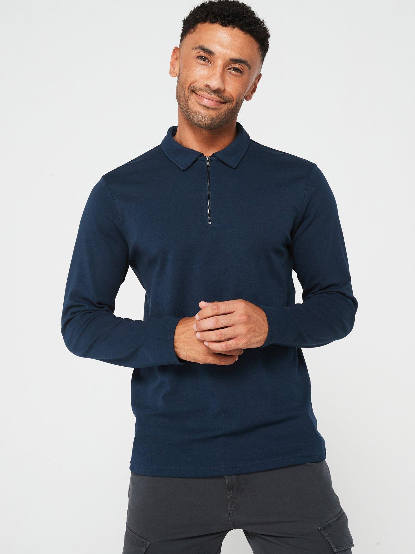 everyday-long-sleeve-zip-neck-polo-navy