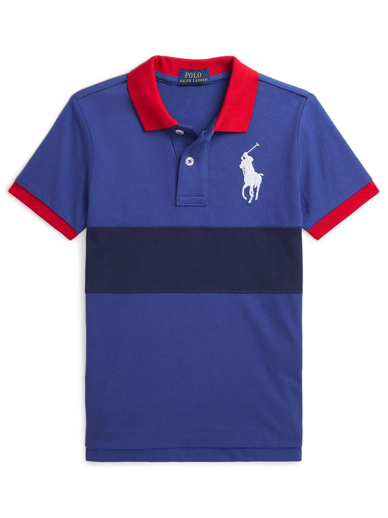 undefined Boys Short Sleeve Colour Block Polo Shirt - Bright Navy