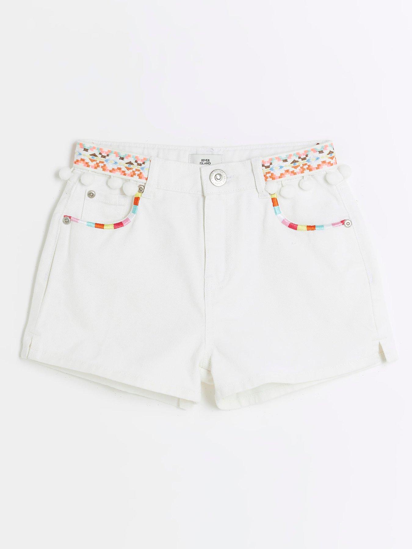 river-island-girls-embroidered-denim-shorts-white