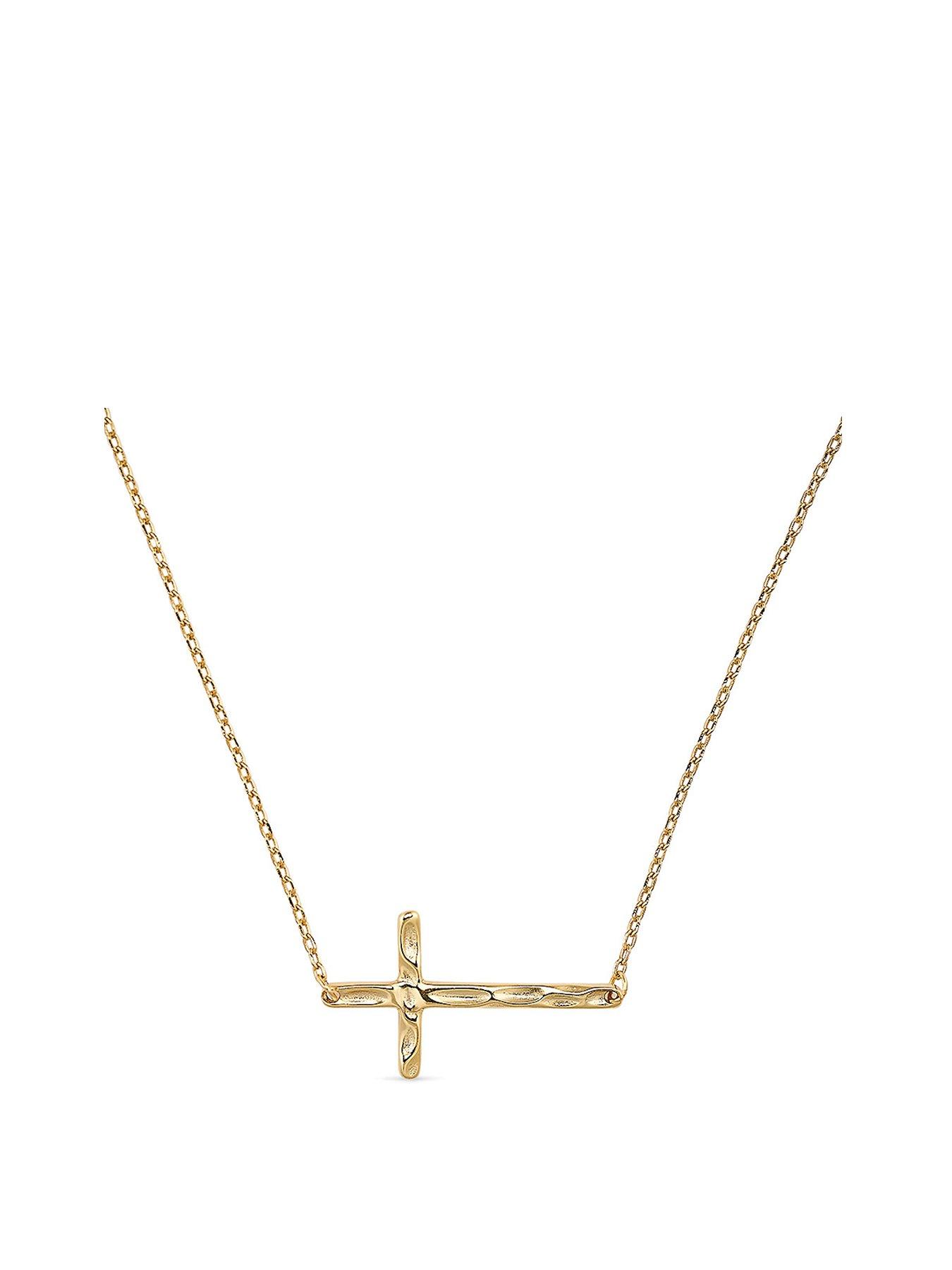 elk-bloom-dainty-14k-gold-plated-cross-choker-necklace