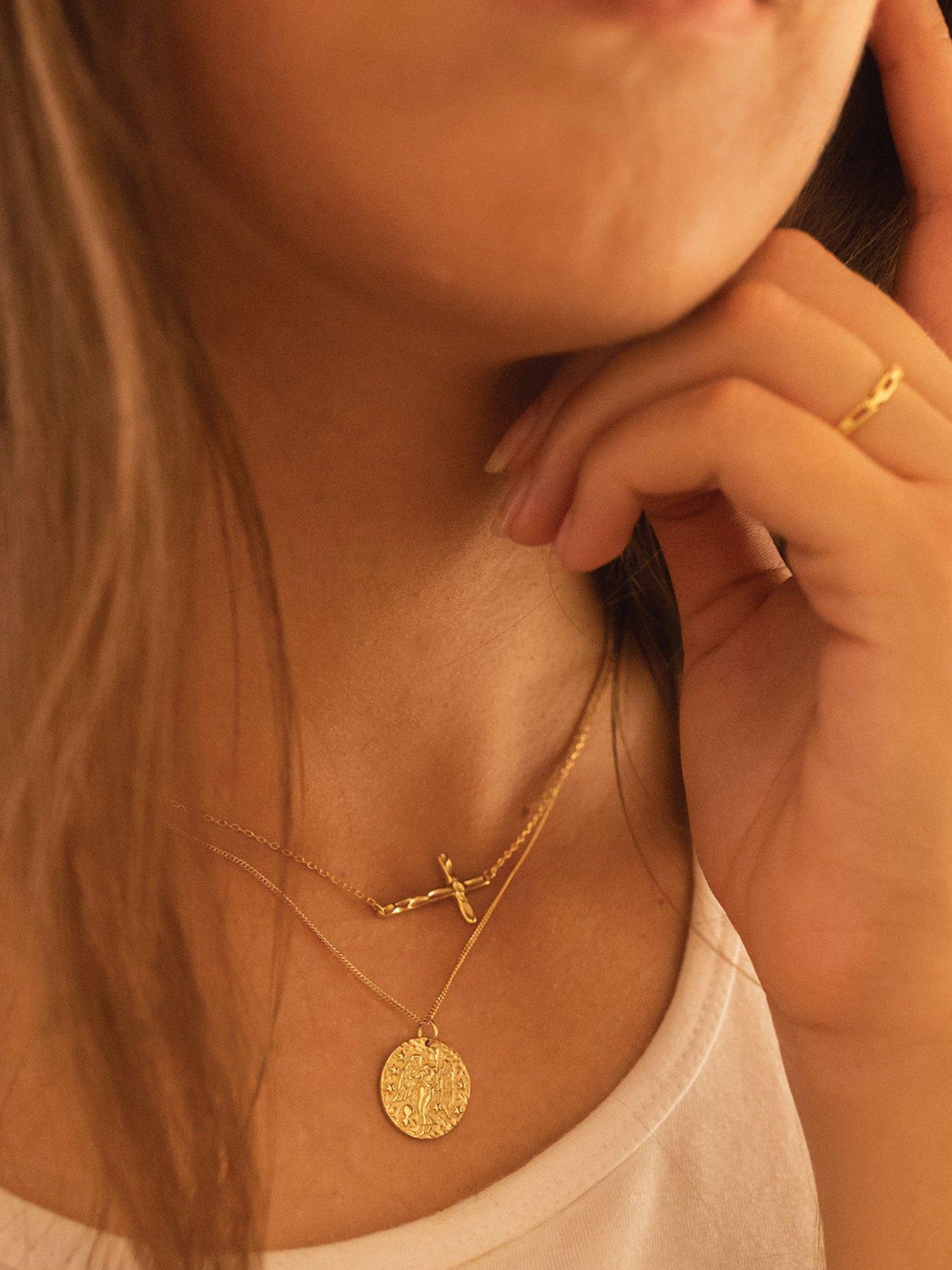 elk-bloom-dainty-14k-gold-plated-cross-choker-necklaceback