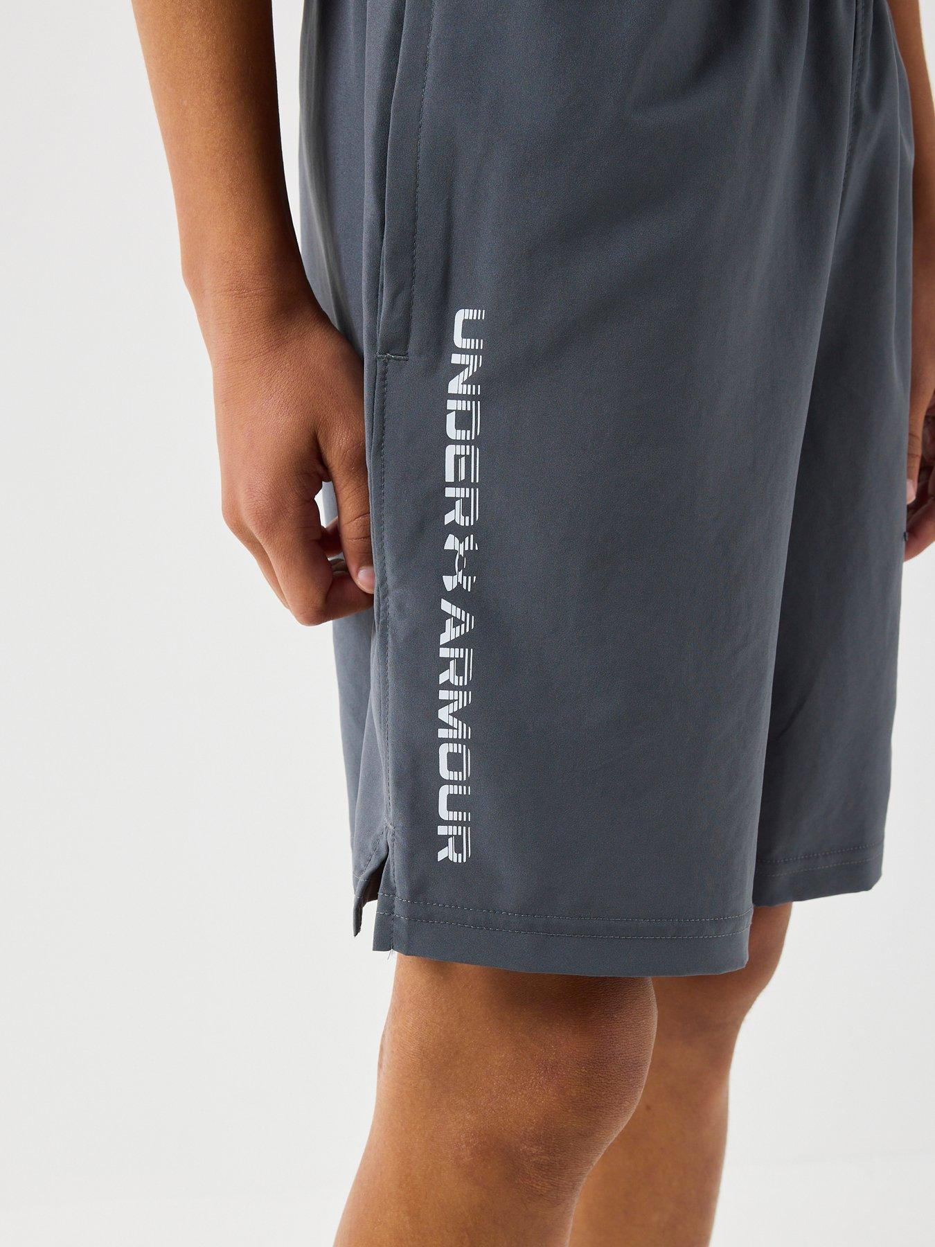under-armour-boys-training-woven-wordmark-shorts--nbspgreyoutfit