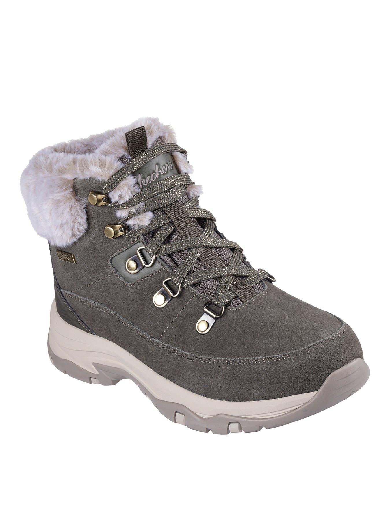 skechers-outdoor-sparkly-lace-up-boot-olive-greenstillFront