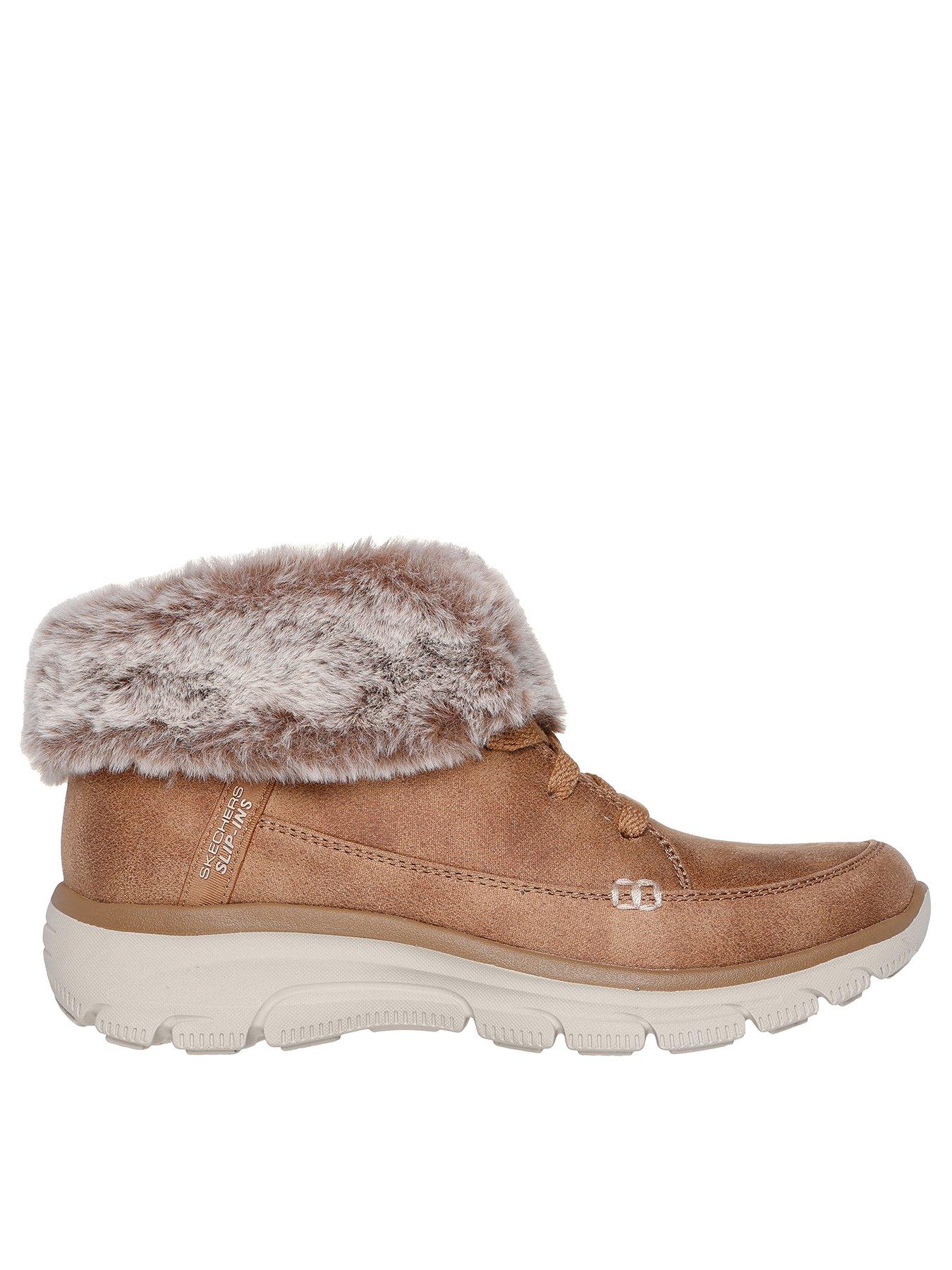 skechers-slip-ins-faux-fur-fold-over-chukka-boot-tan-brown