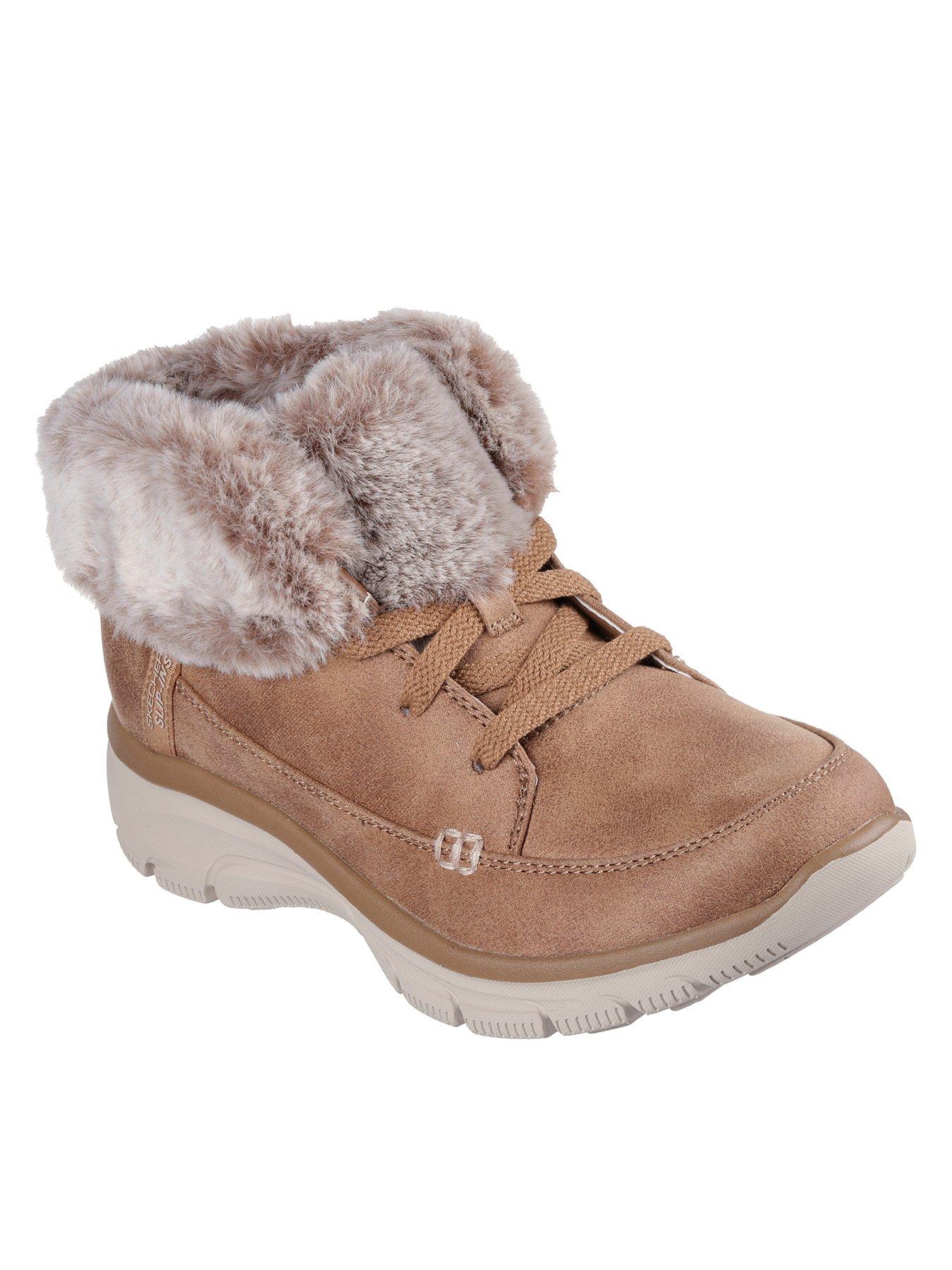 skechers-slip-ins-faux-fur-fold-over-chukka-boot-tan-brownstillFront