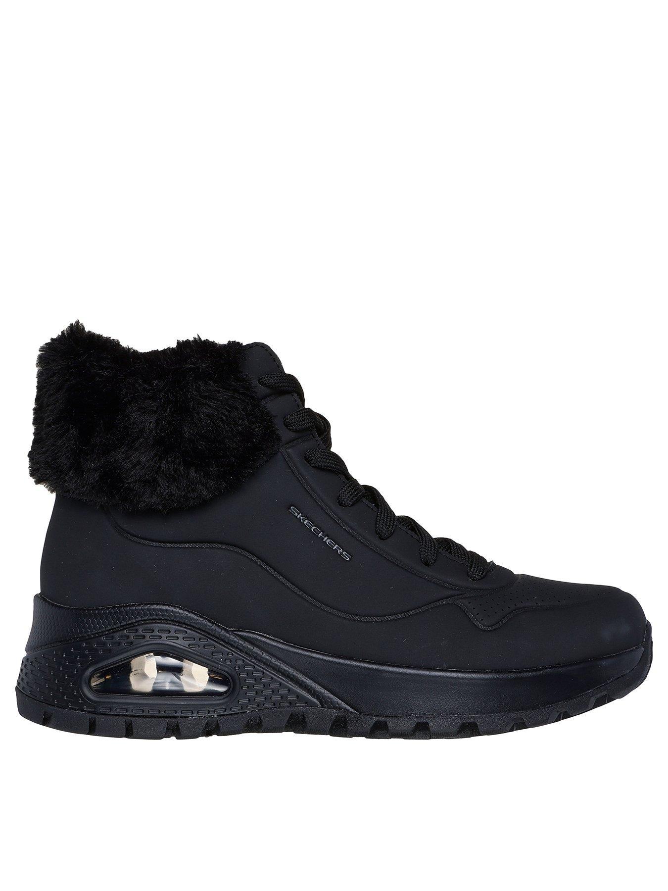 skechers-faux-fur-collar-lace-up-sneaker-boot-black