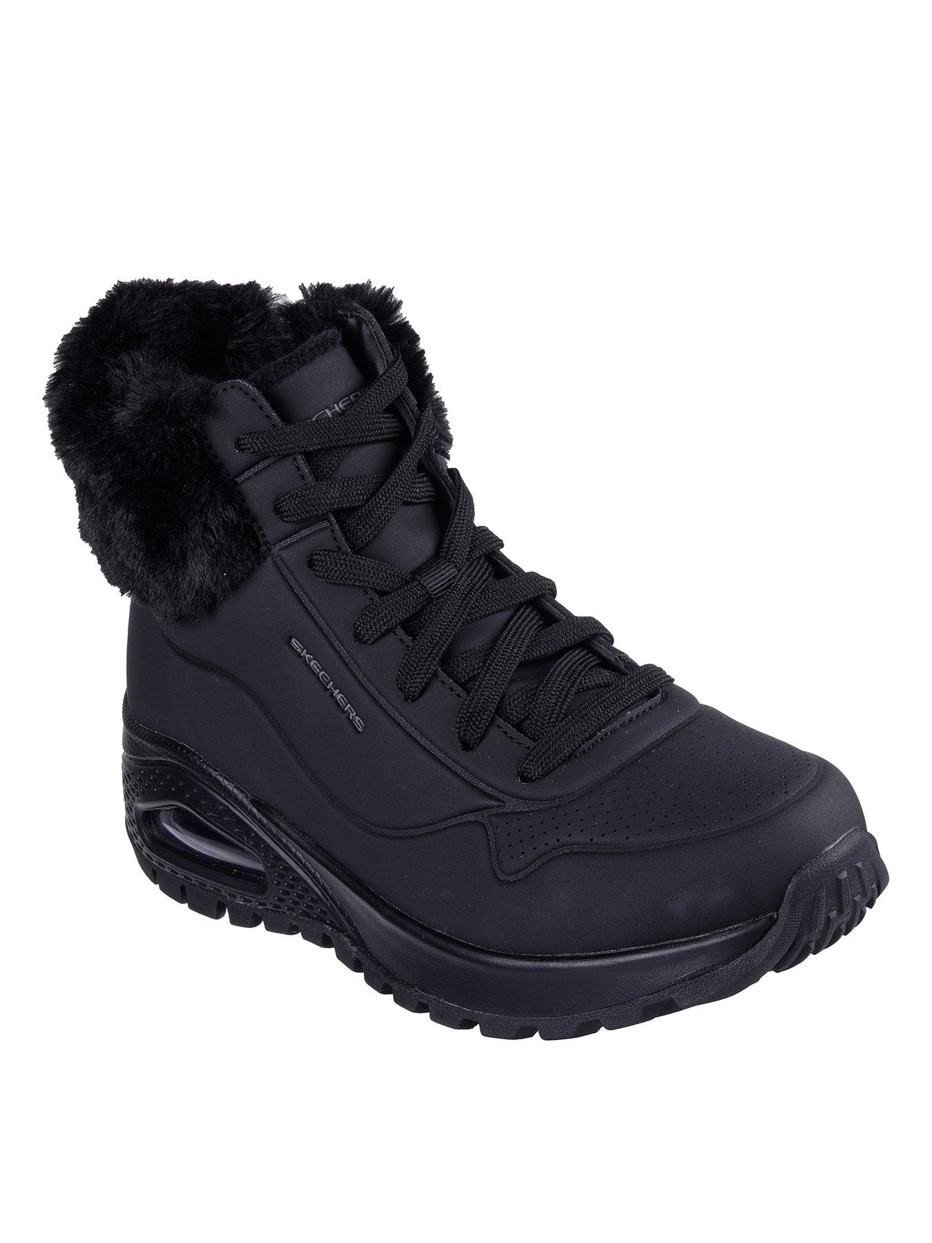 skechers-faux-fur-collar-lace-up-sneaker-boot-blackstillFront