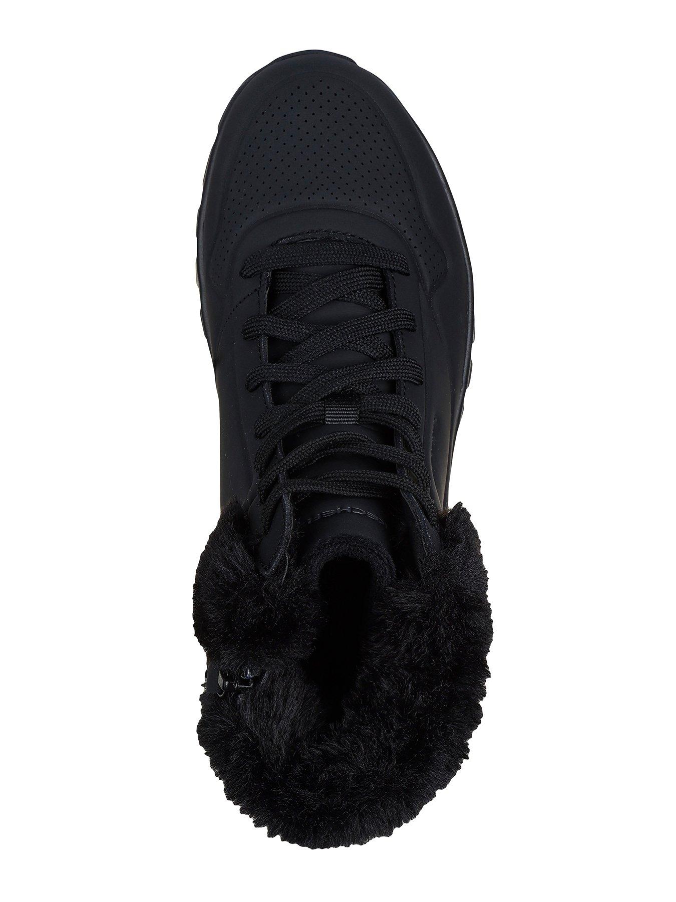 skechers-faux-fur-collar-lace-up-sneaker-boot-blackoutfit