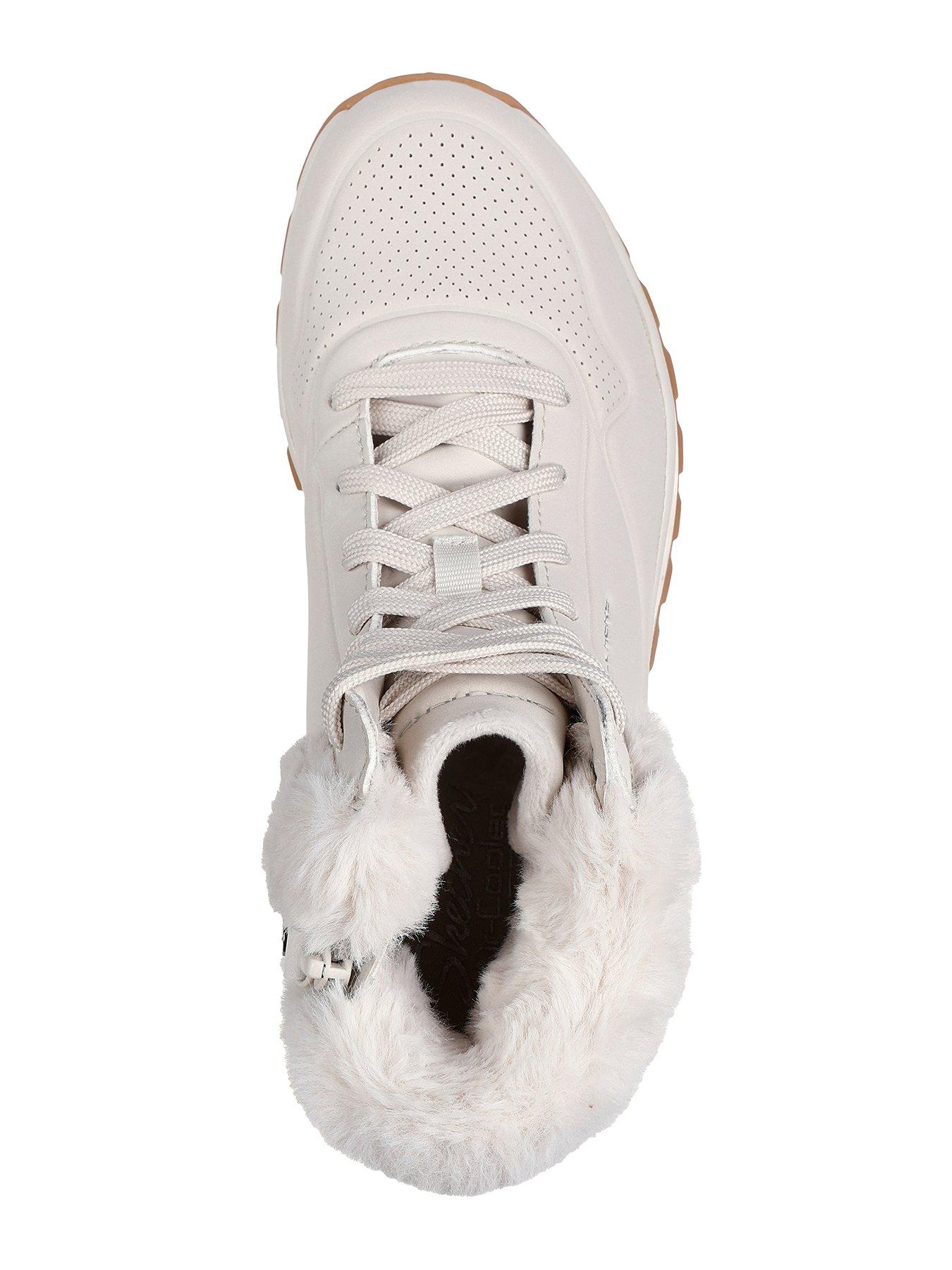 skechers-faux-fur-collar-lace-up-sneaker-boot-off-whiteoutfit