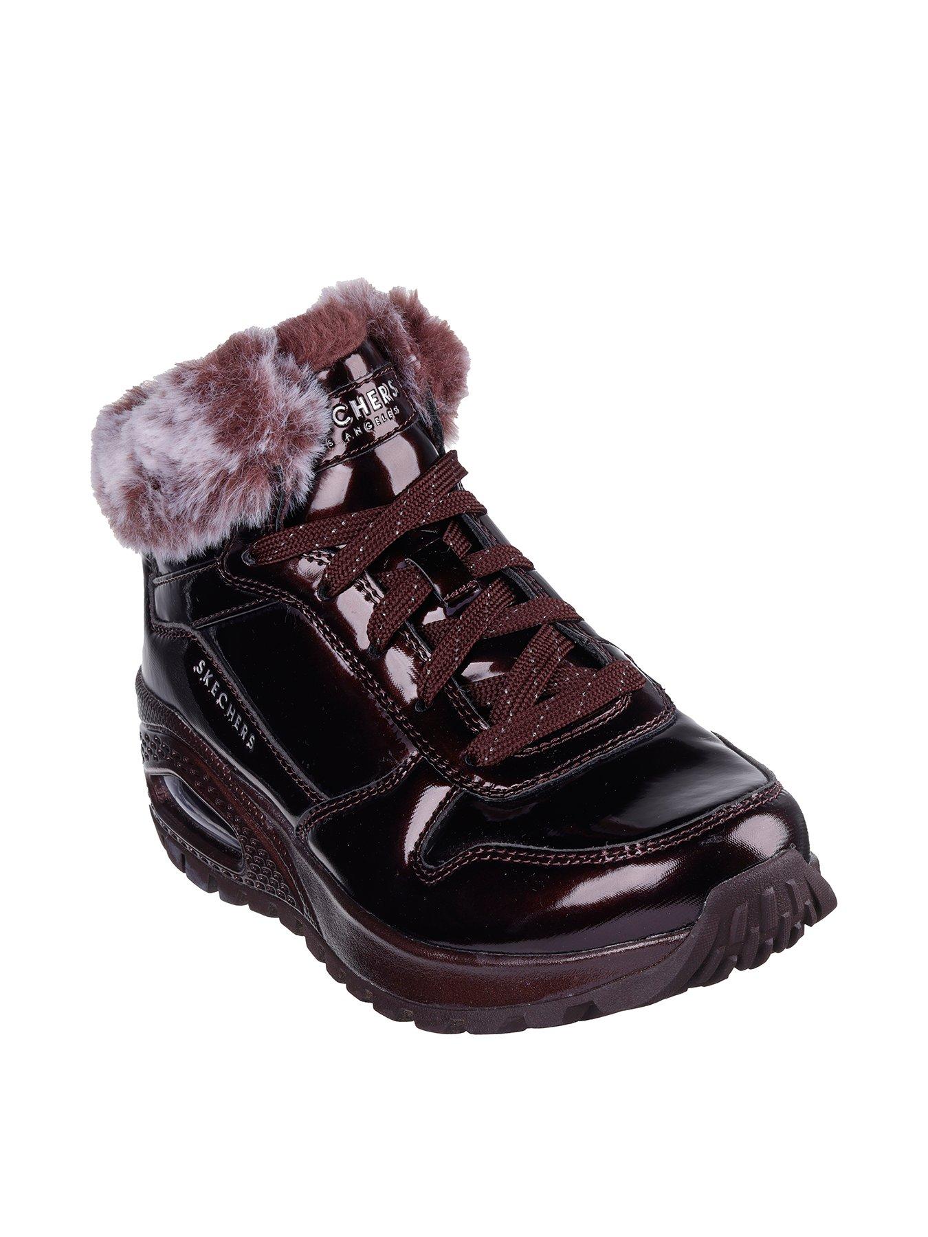 skechers-patent-lace-up-sneaker-boot-burgundy-dark-redstillFront