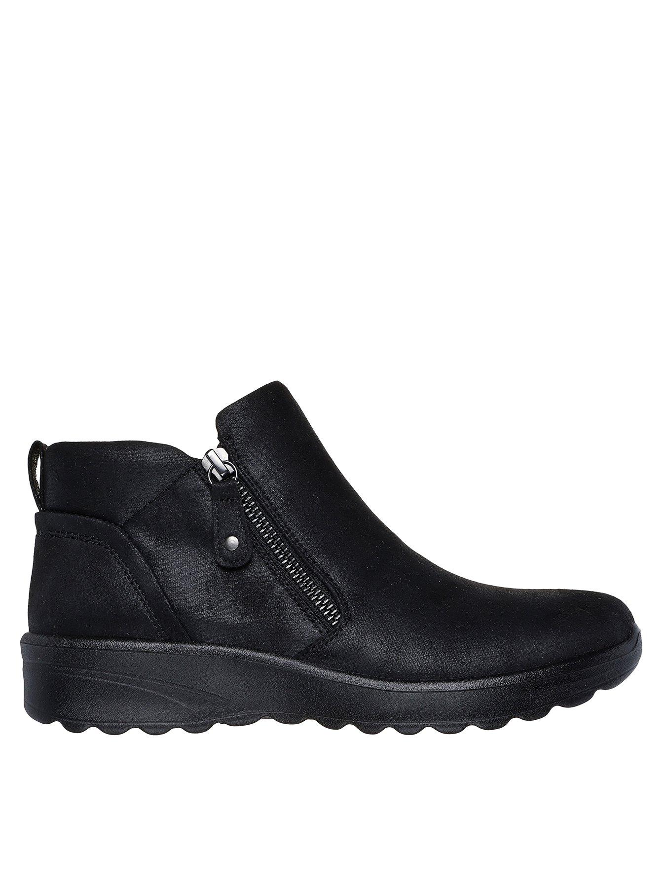 Skechers Lovely Vibe Side Zip Boots - Black