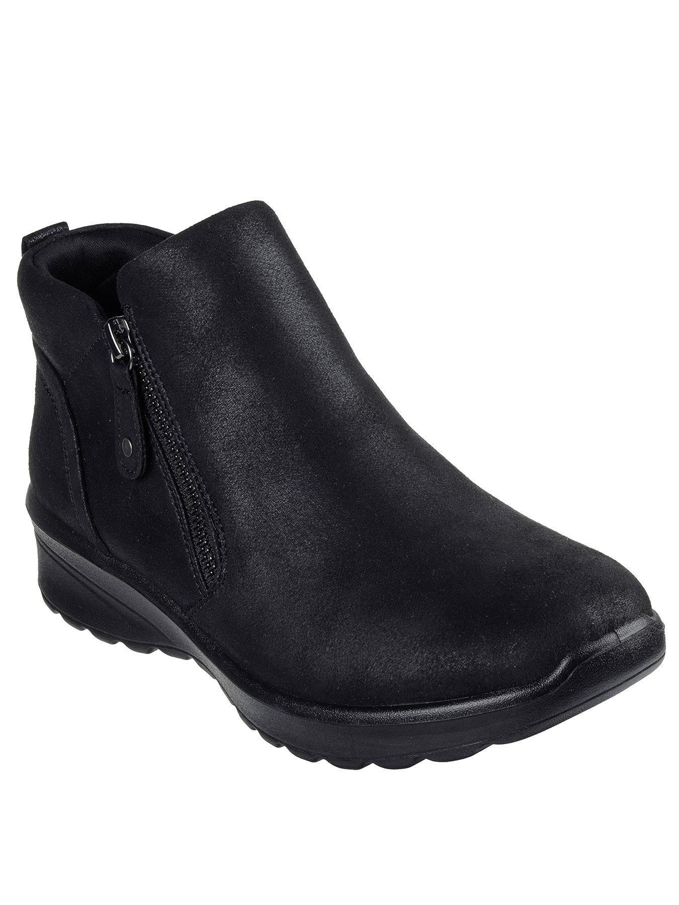 skechers-lovely-vibe-side-zip-boots-blackstillFront