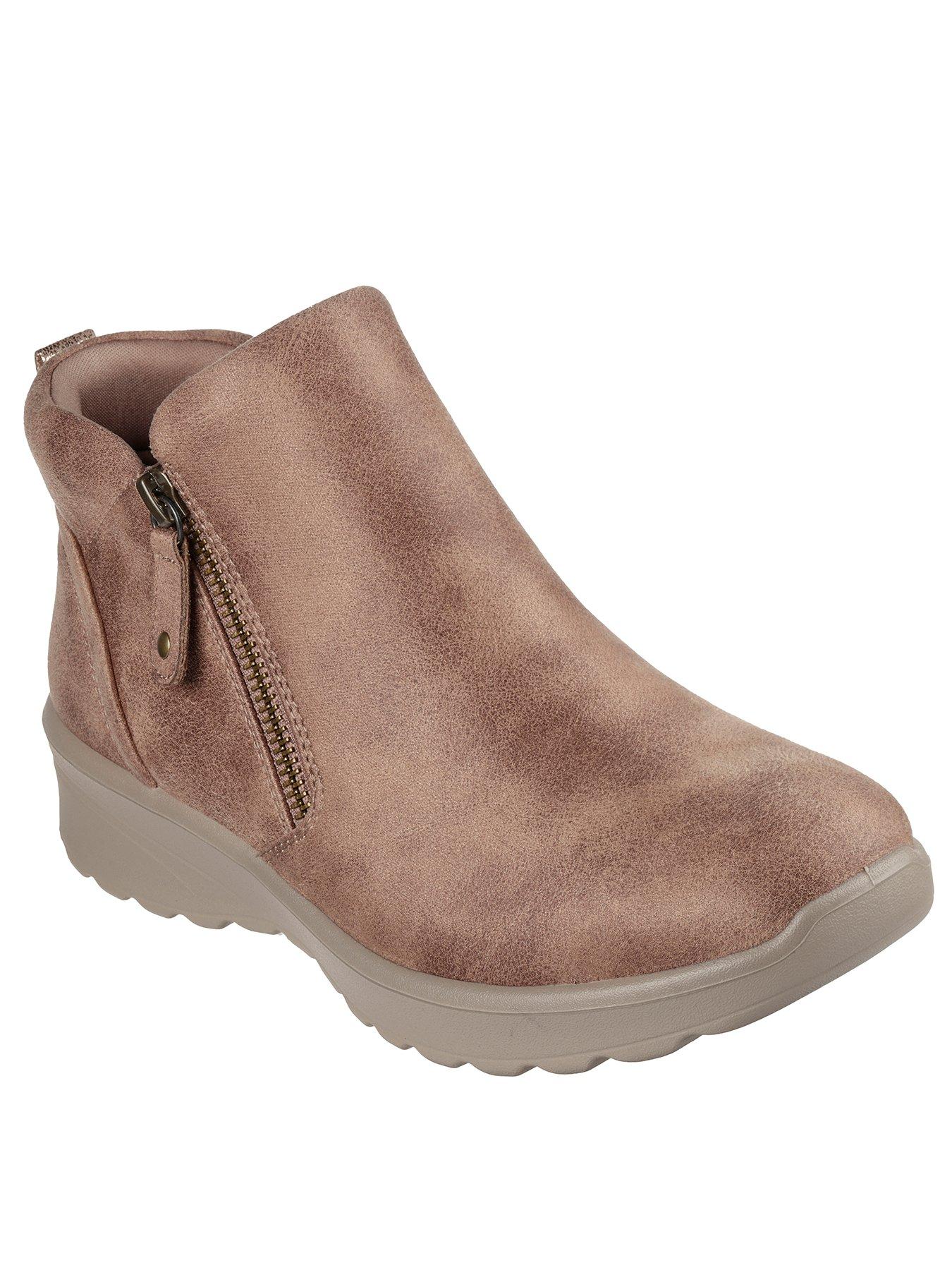 skechers-lovely-vibe-side-zip-boots-light-brownstillFront