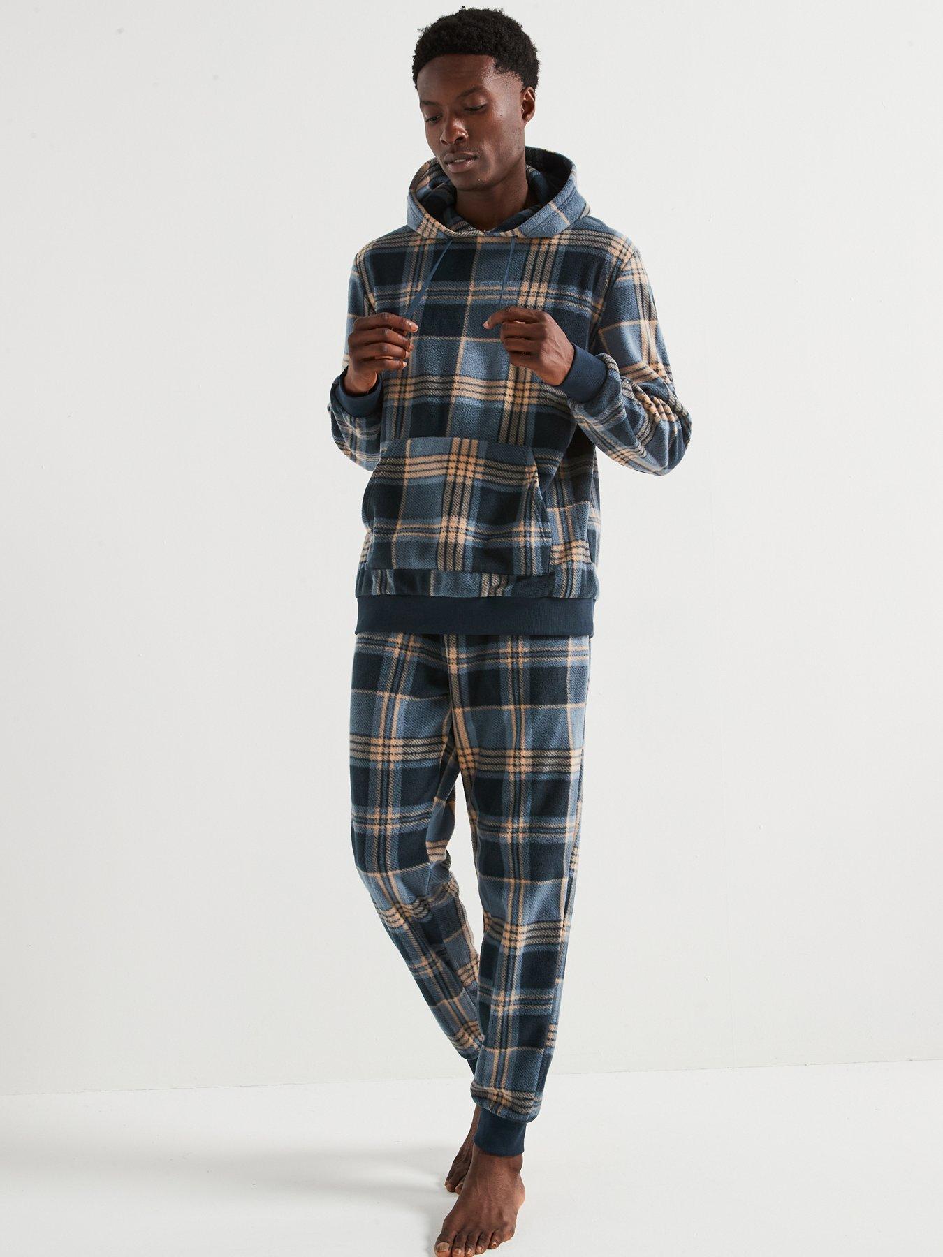 very-man-check-fleece-hooded-lounge-set-navyback