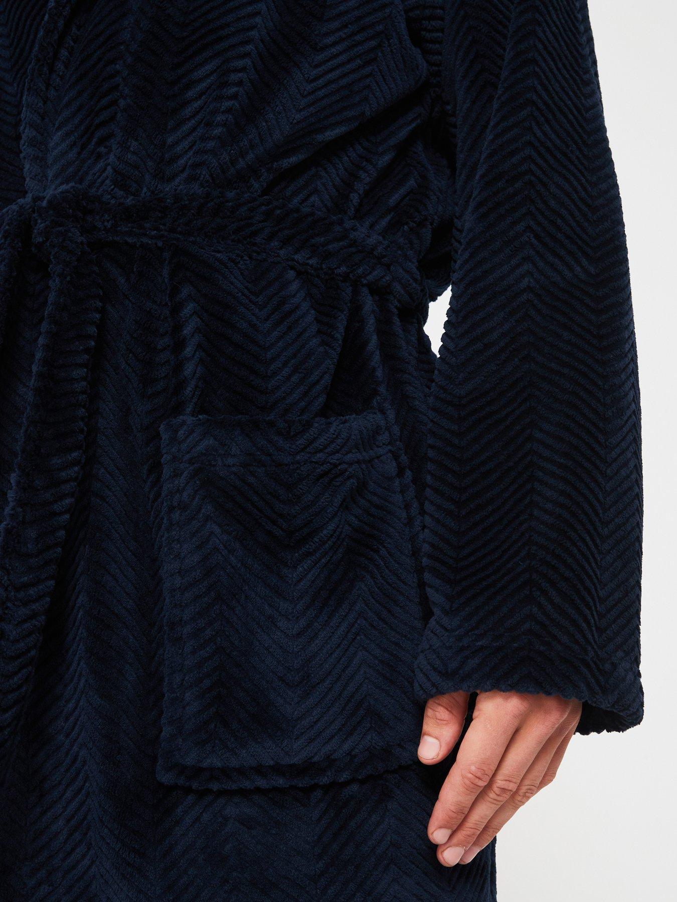 very-man-textured-hooded-fleece-dressing-gown-navydetail