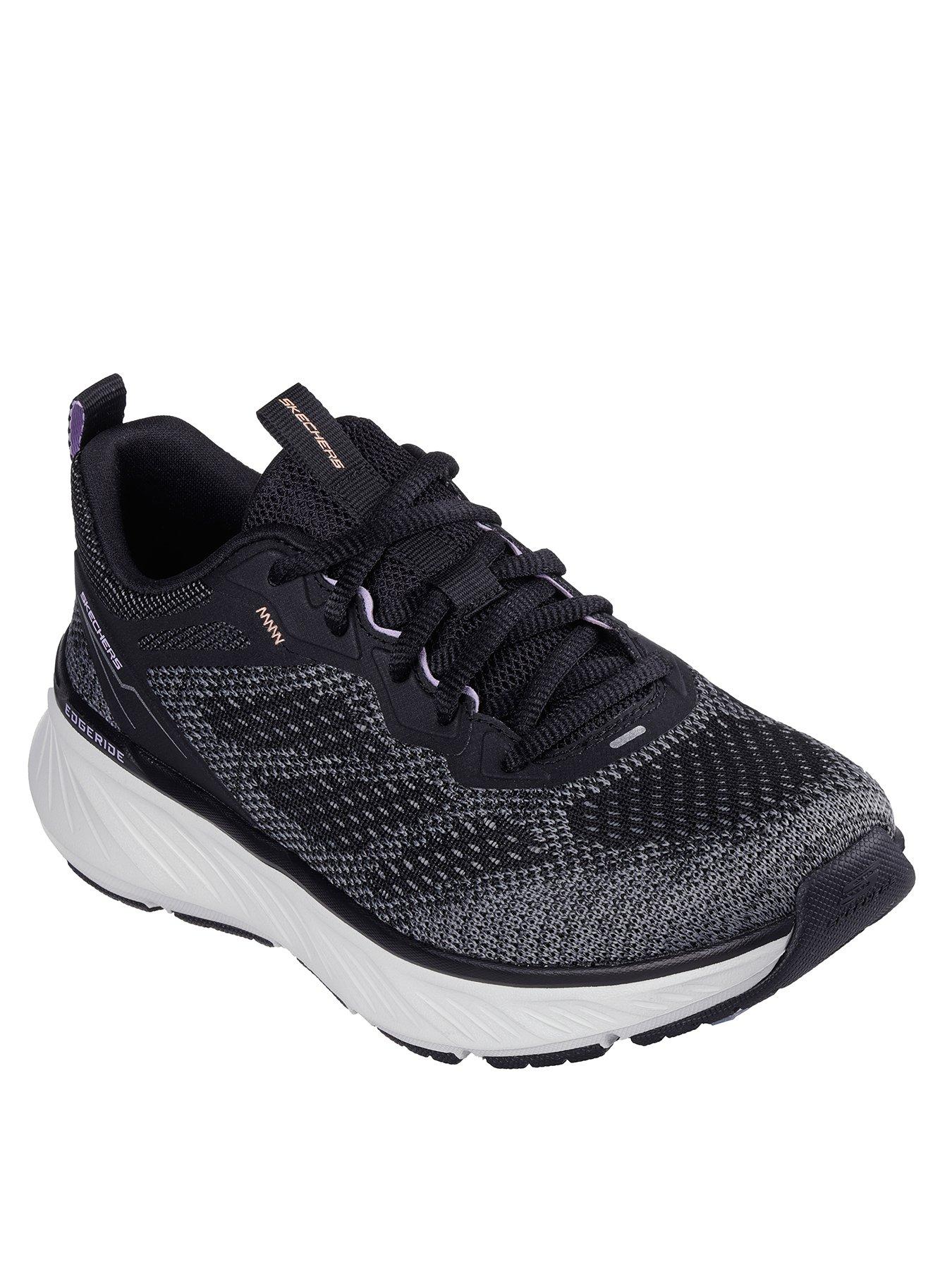 skechers-engineered-knit-lace-up-trainers-blackstillFront