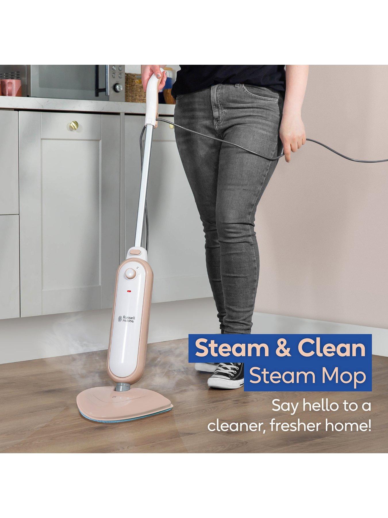 Image 3 of 6 of Russell Hobbs Steam &amp; Clean Steam Mop - Blush And White