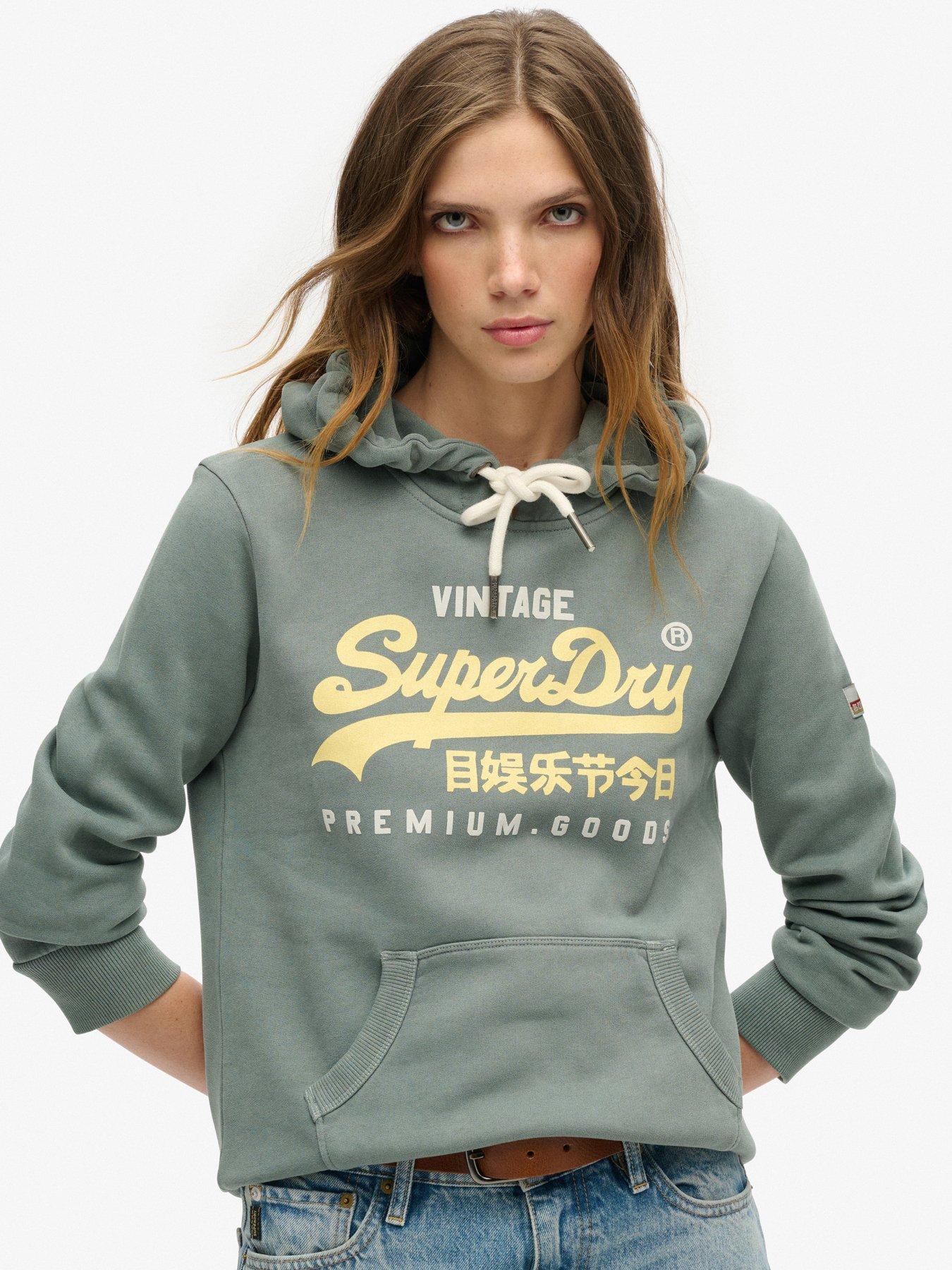 Image of Superdry Puff Print Vl Graphic Hoodie - Green