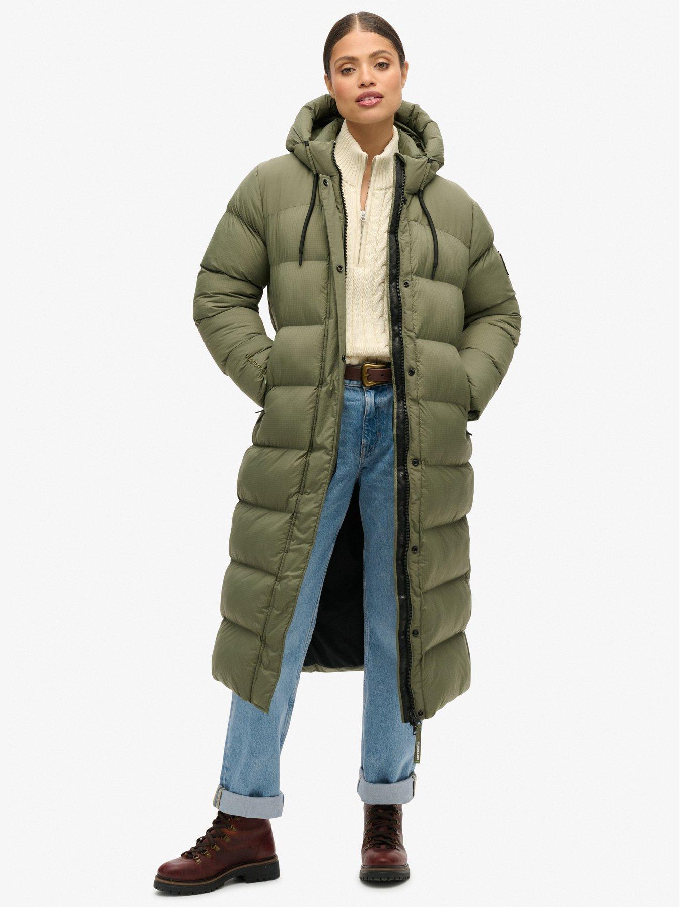 Superdry Ripstop Longline Padded Jacket - Green