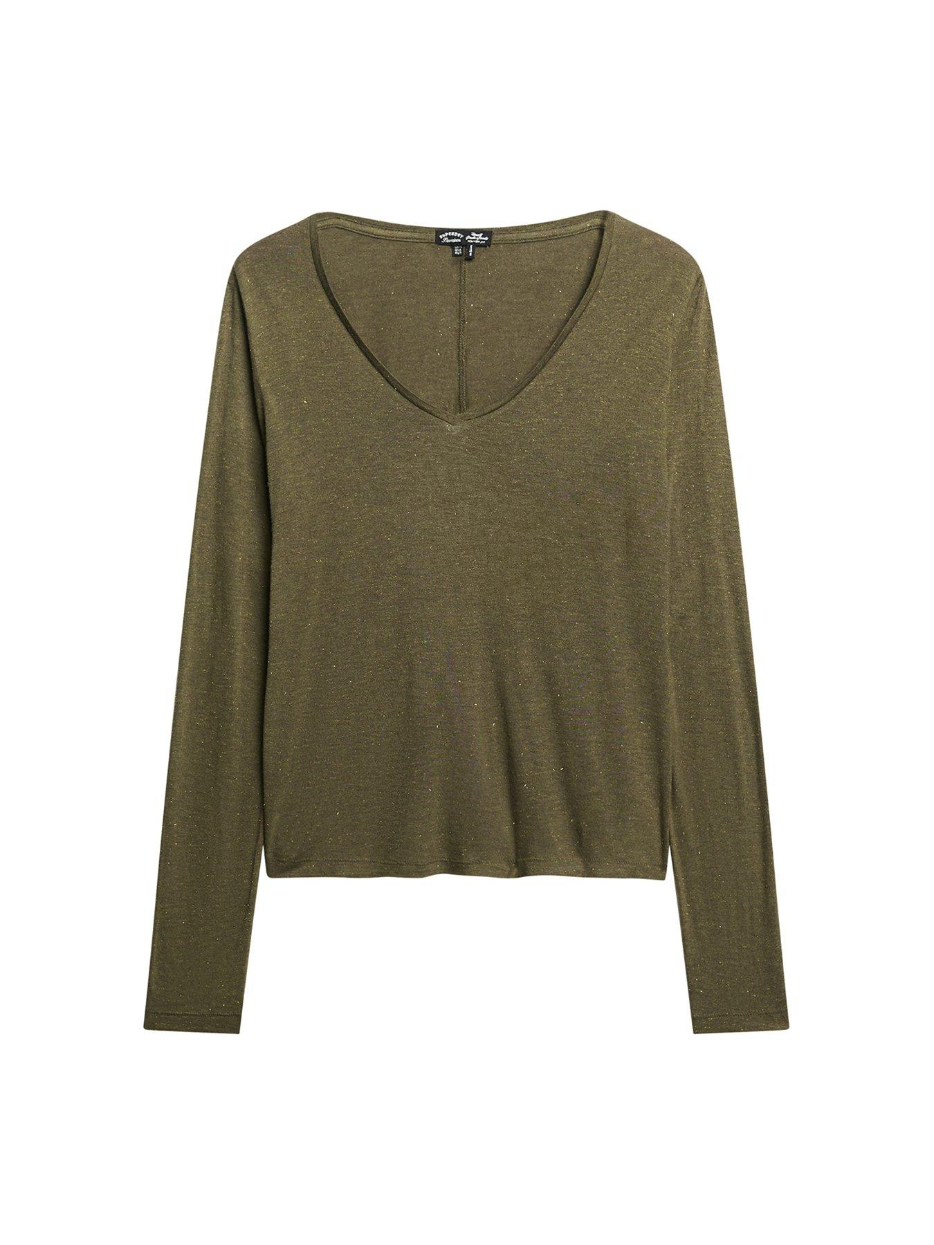 superdry-long-sleeve-v-neck-jersey-top-greendetail