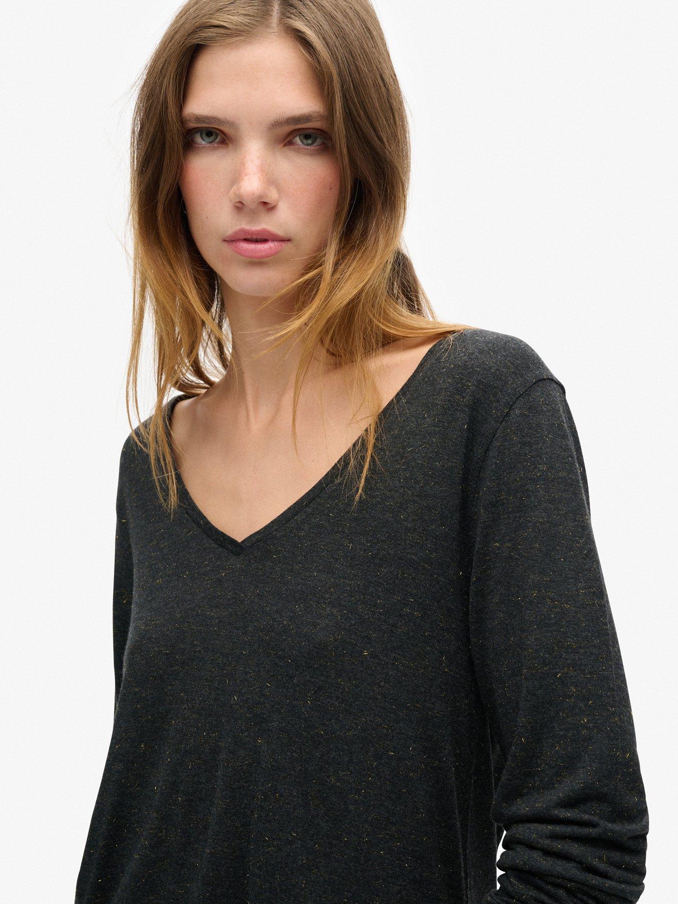 superdry-long-sleeve-v-neck-jersey-top-blackdetail