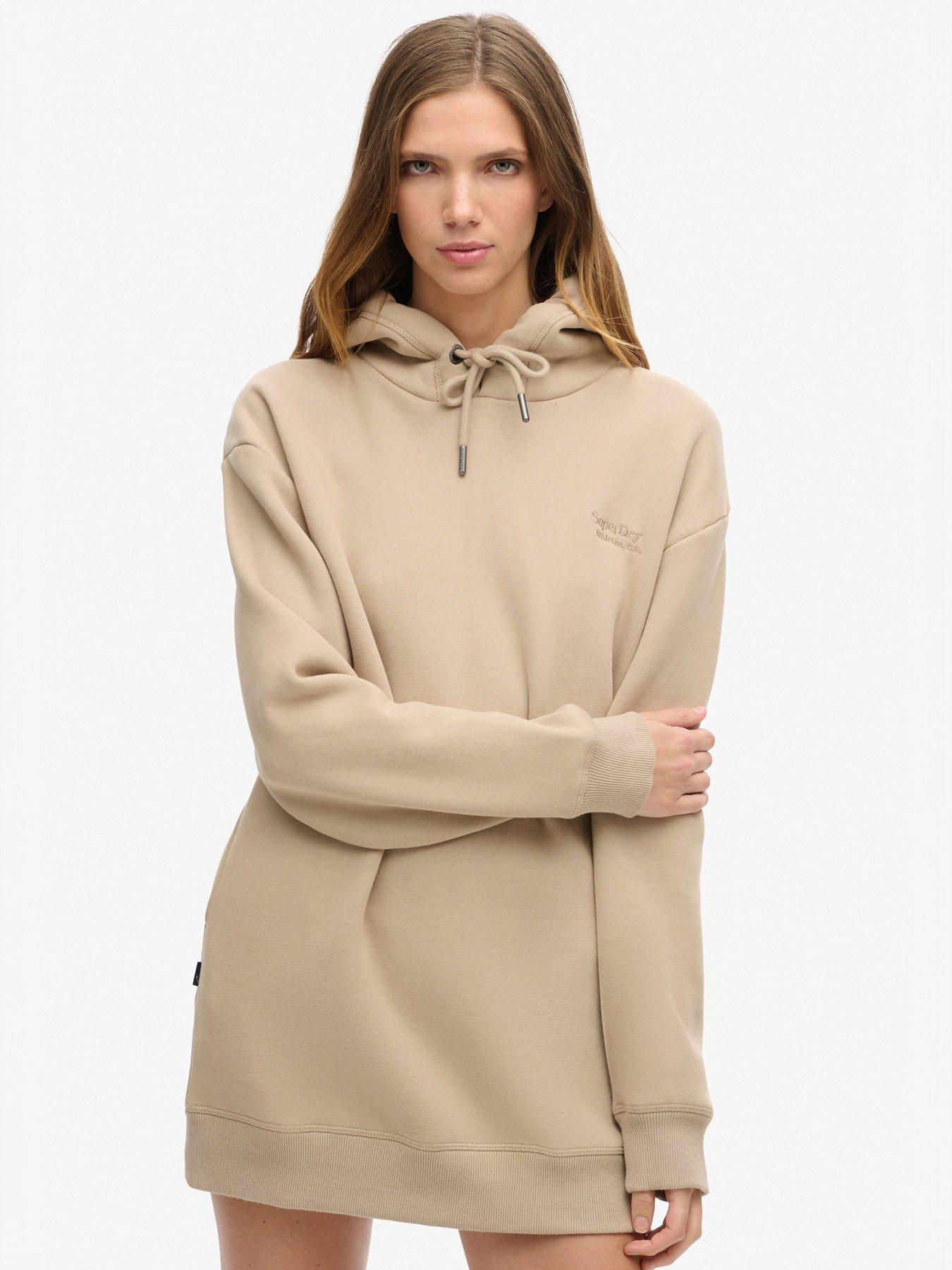 superdry-essential-hoodie-dress-beige