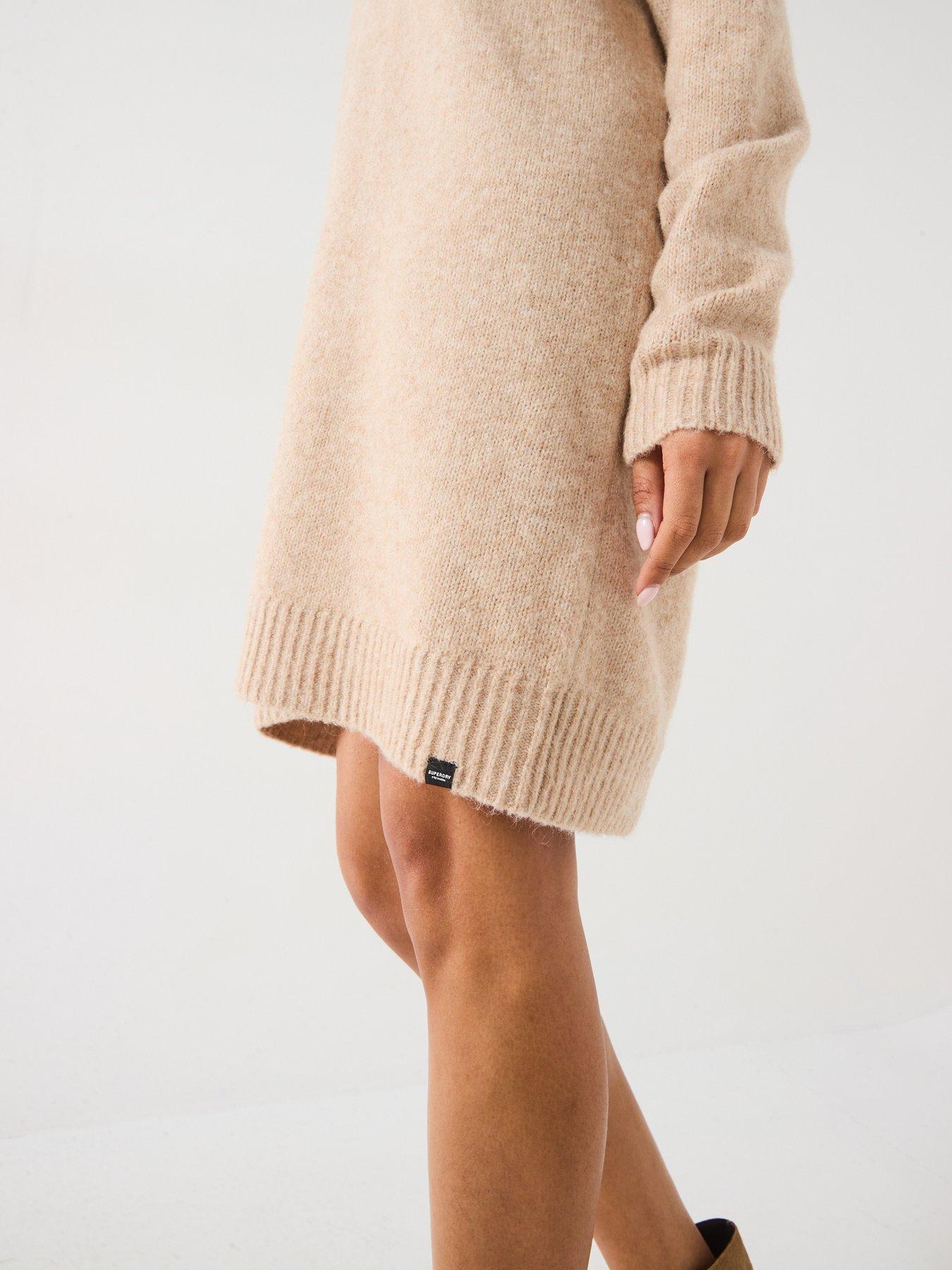 superdry-oversized-v-neck-jumper-dress-beigedetail