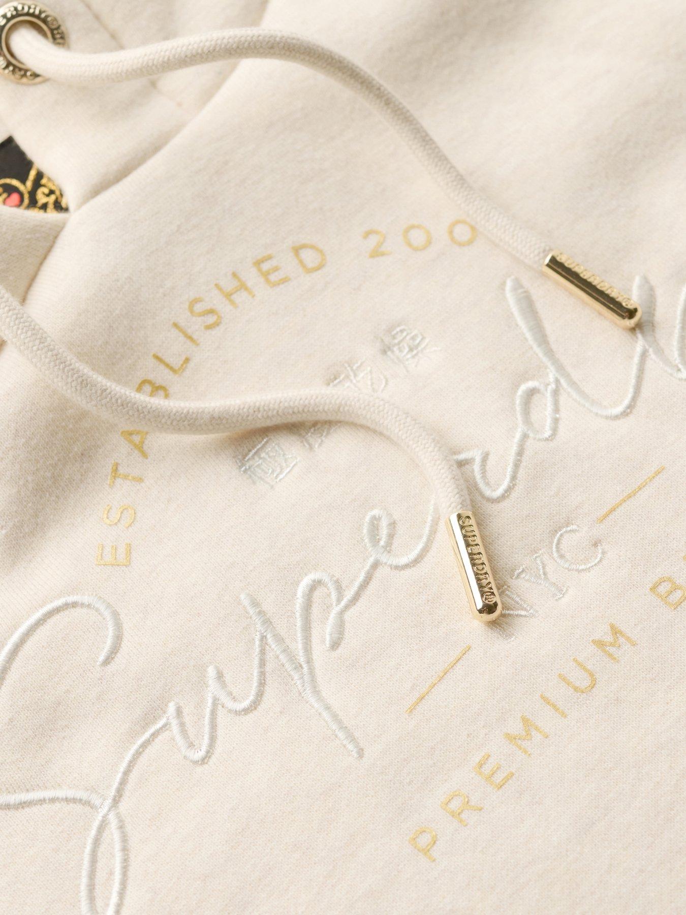 superdry-luxe-metallic-logo-hoodie-creamdetail