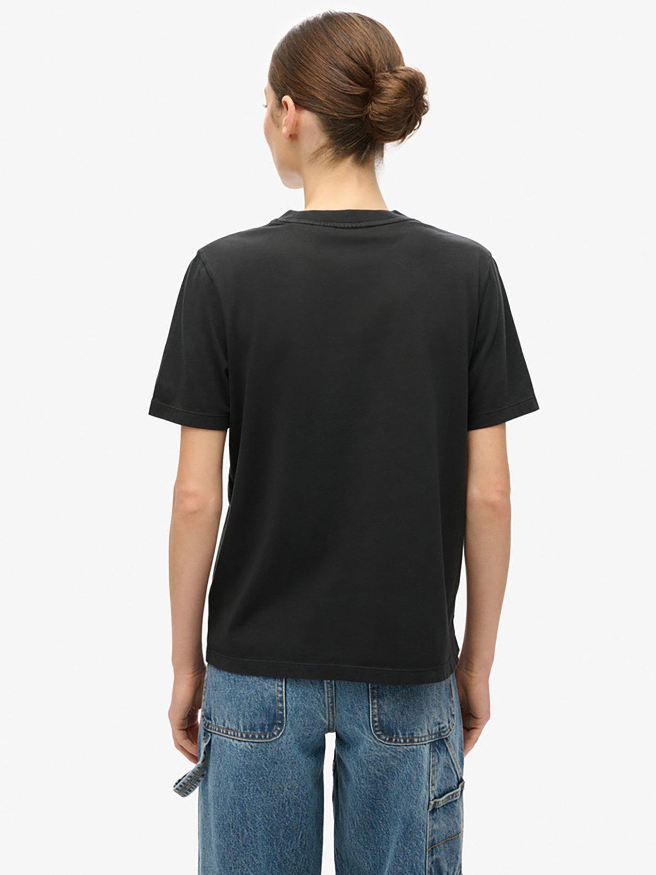 Image 2 of 5 of Superdry Metallic Venue Relaxed T-Shirt - Black