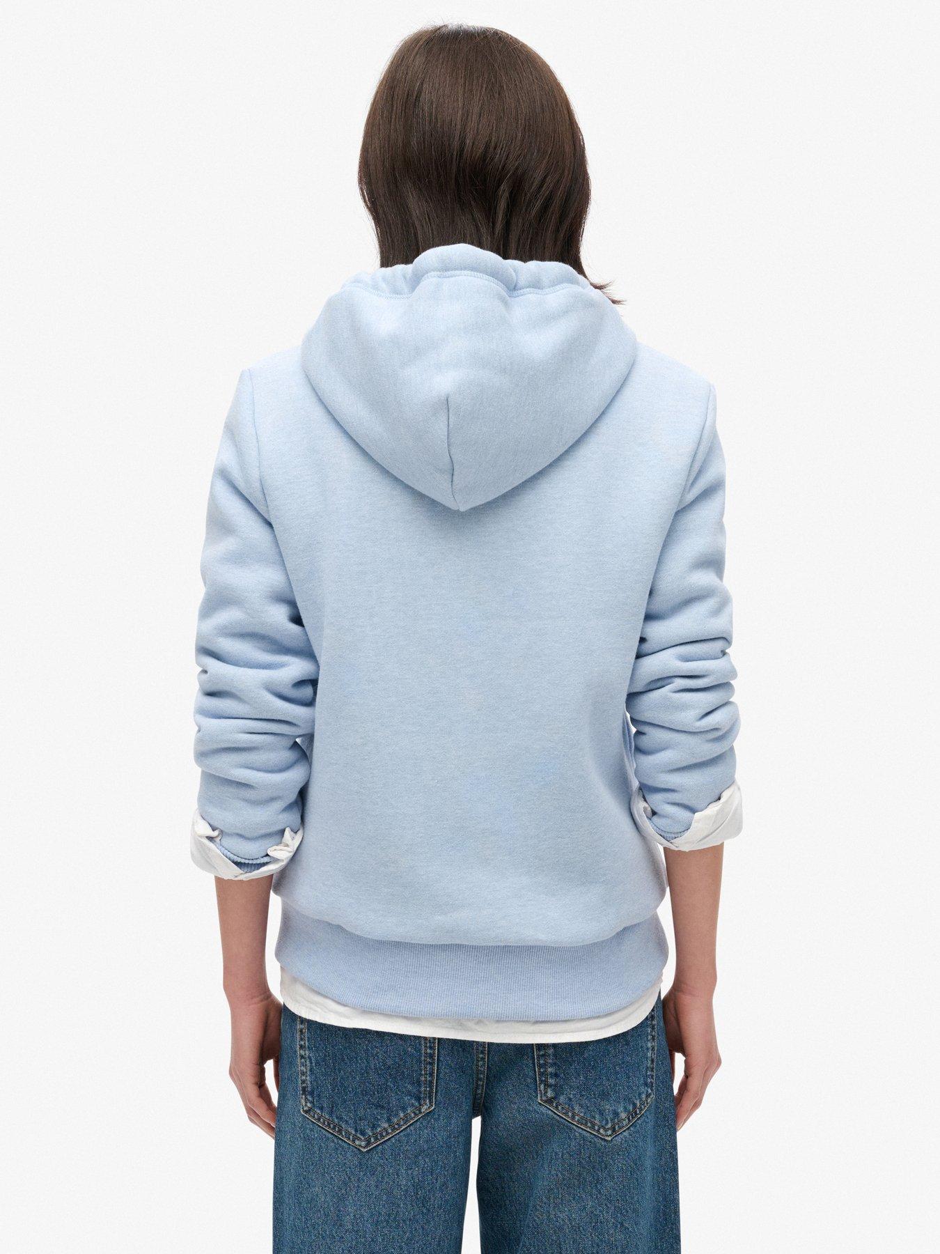 Image 2 of 6 of Superdry Essential Borg Lined Zip Hoodie - Blue