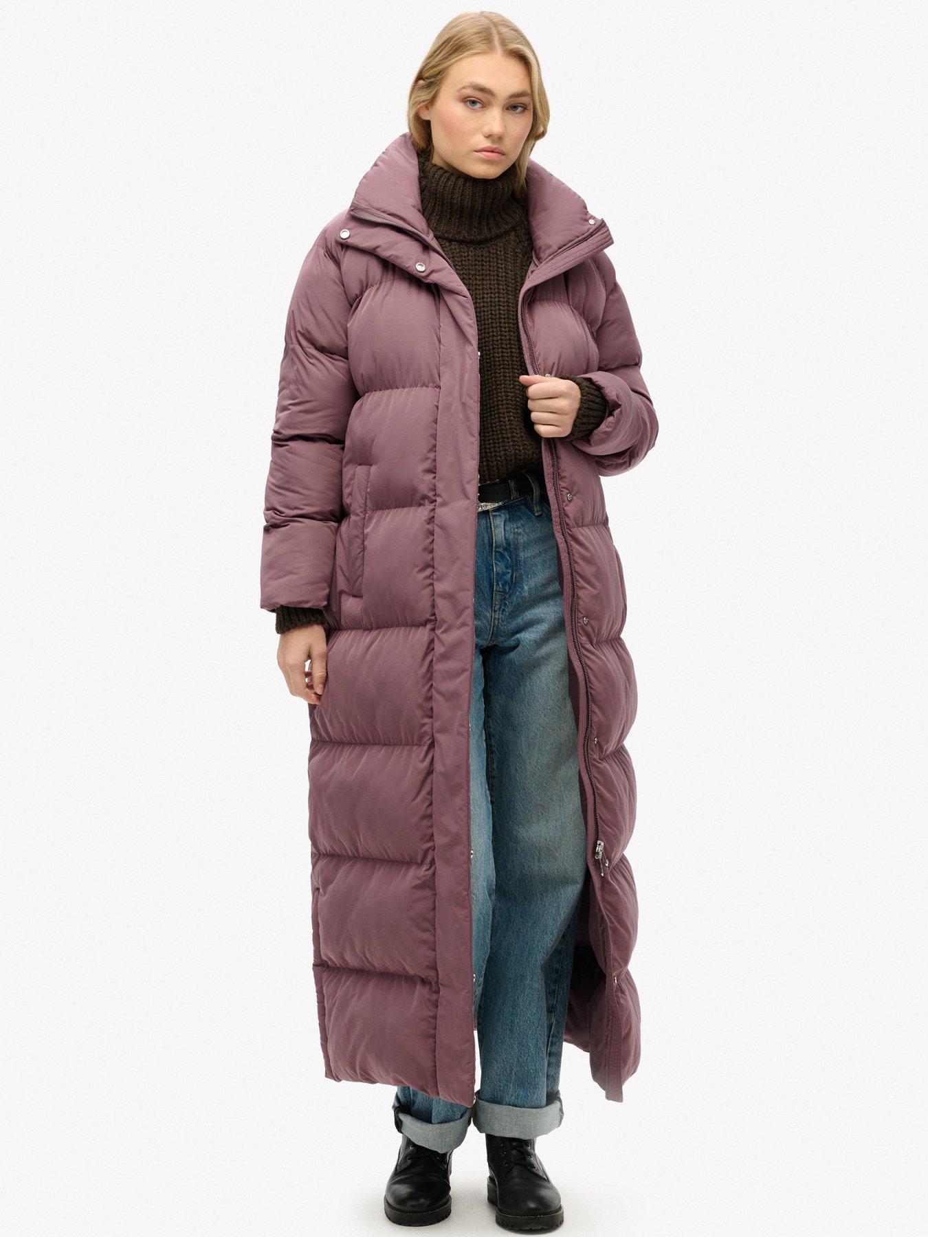 undefined Maxi Longline Padded Jacket - Purple