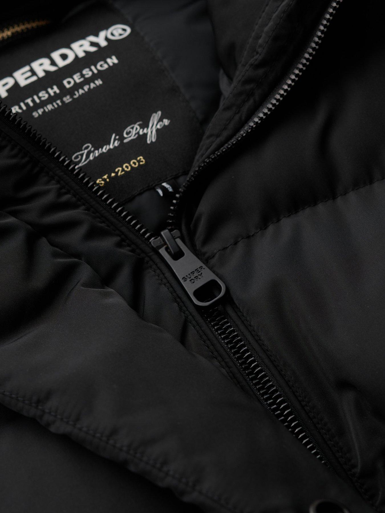 Image 5 of 6 of Superdry Longline Hooded Padded Jacket - Black
