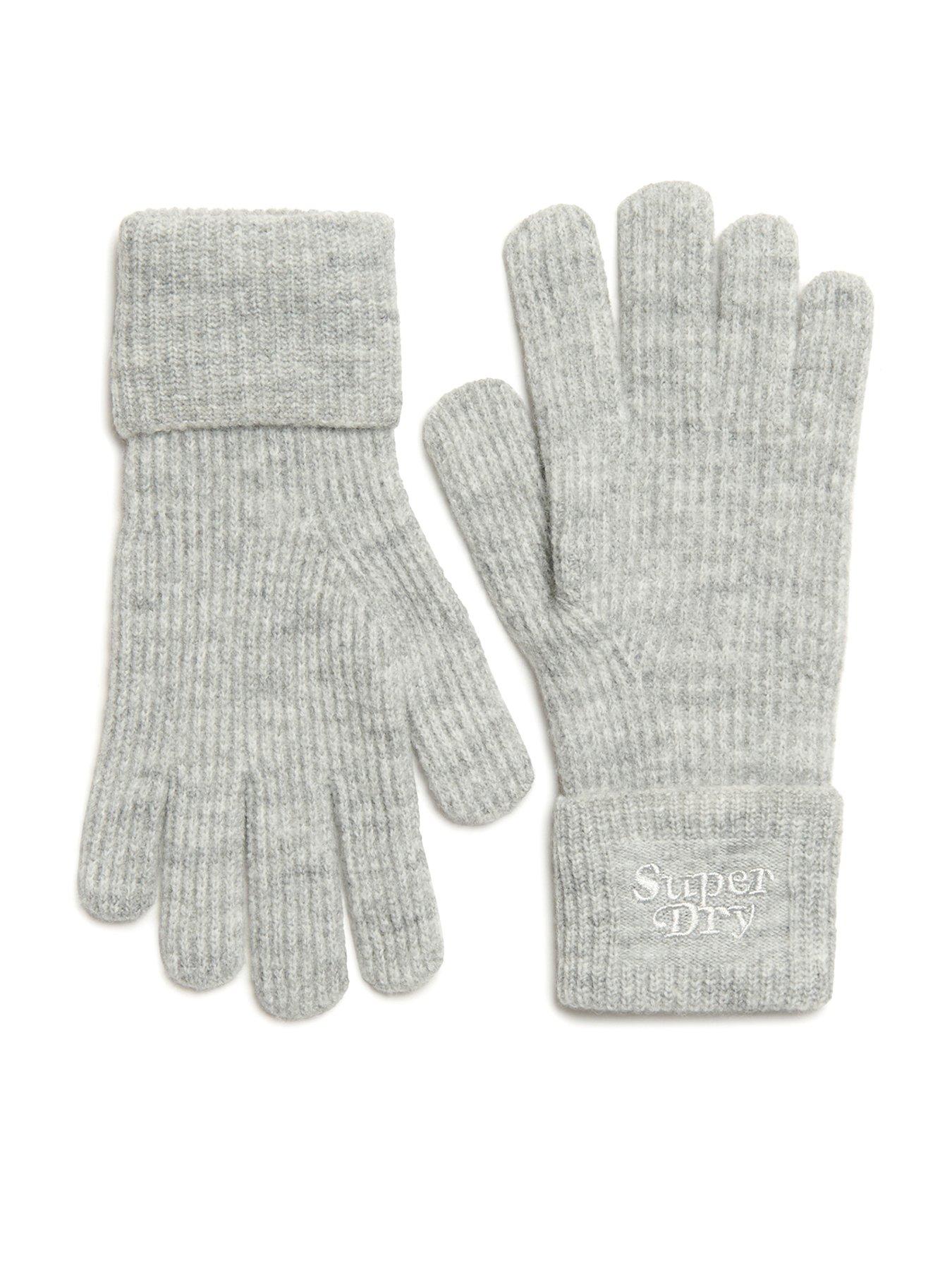 Image of Superdry Soft Rib Knit Gloves - Grey