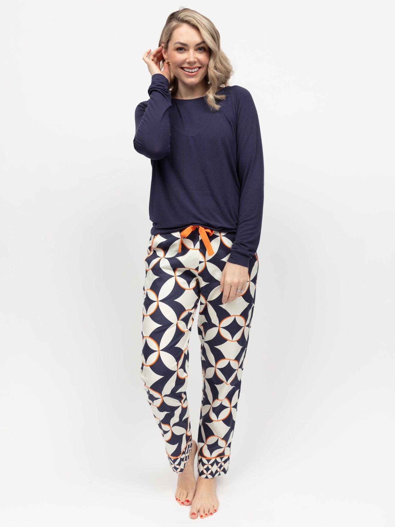 undefined Cyberjammies Taylor Navy Big Geo Print Pyjama Bottoms - Blue