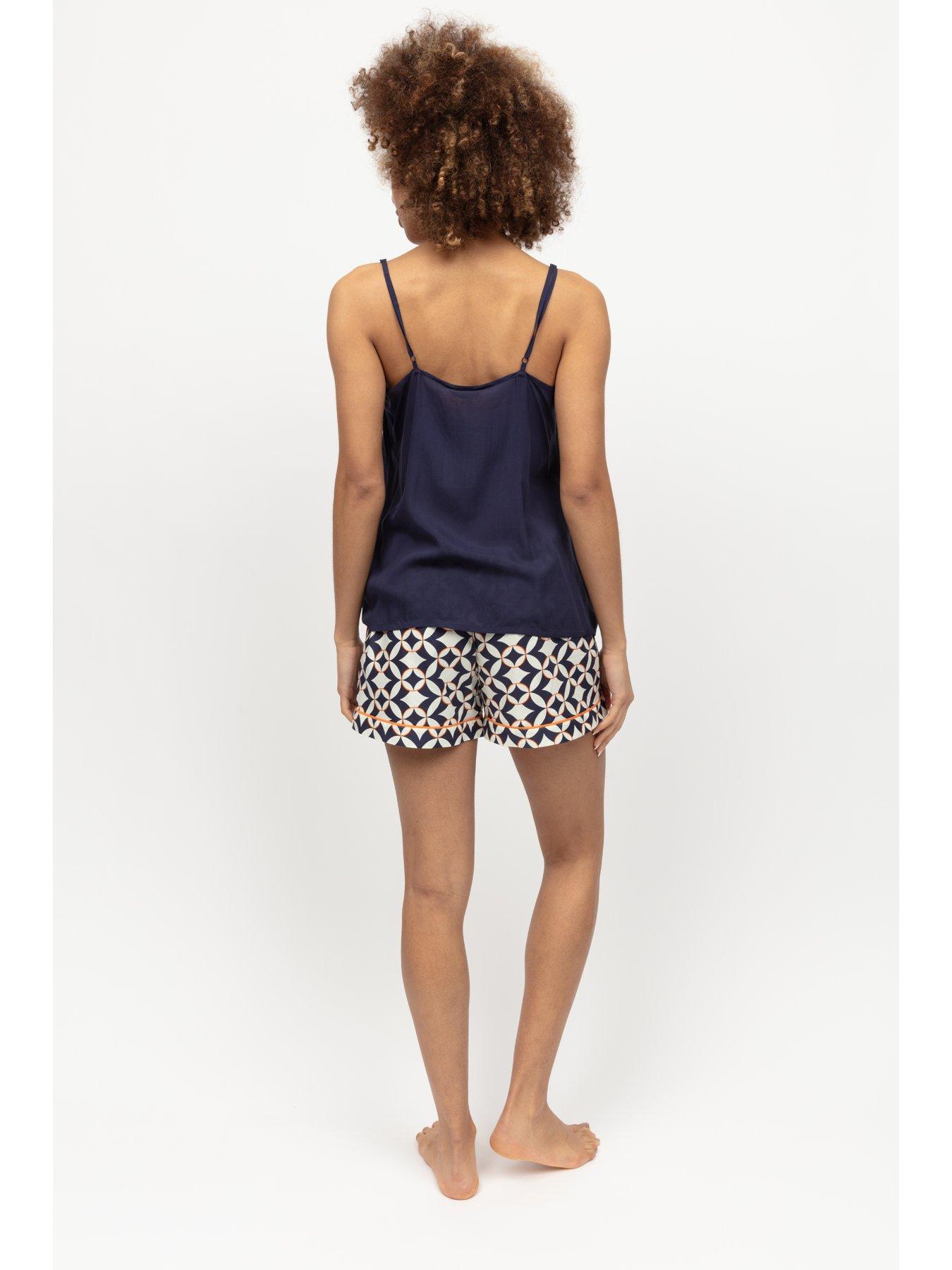 cyberjammies-cyberjammies-taylor-navy-small-geo-print-sleep-shorts-bluestillFront