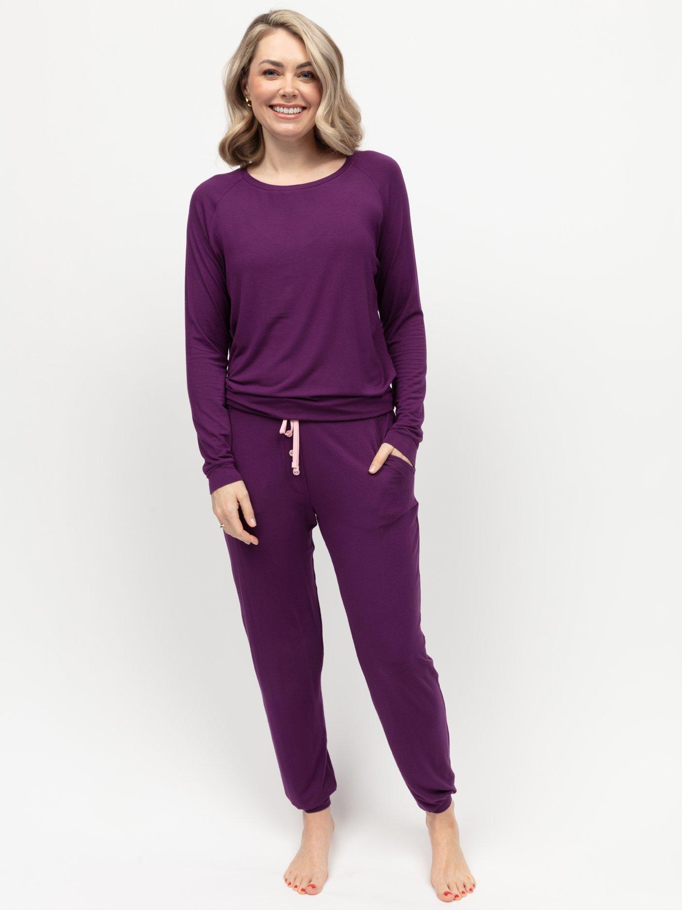 cyberjammies-cyberjammies-colett-dark-purple-jersey-slouch-pyjama-set-purple