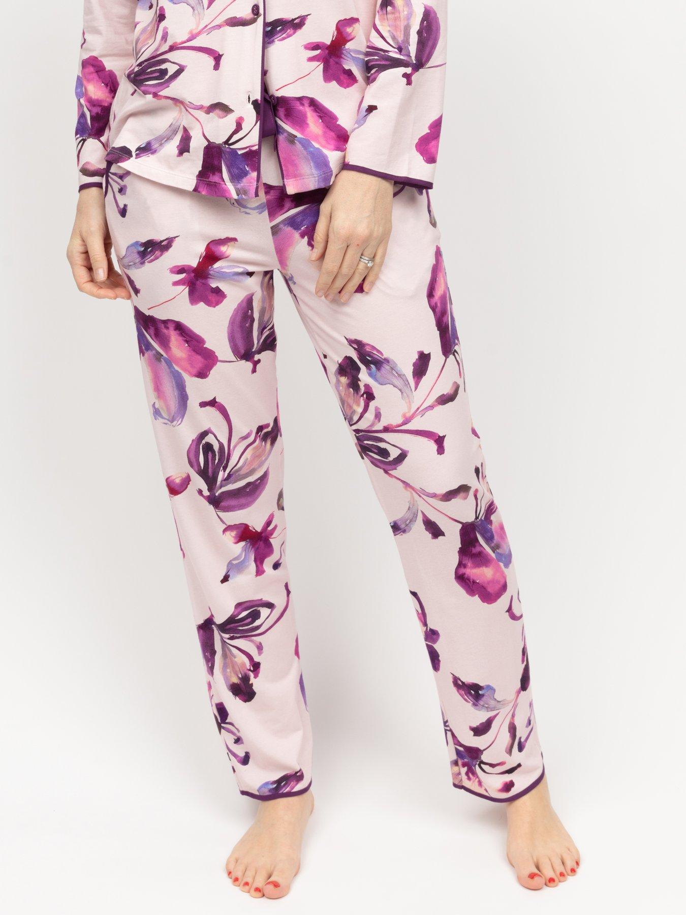 undefined Cyberjammies Colett Pink Floral Printed Jersey Pyjama Bottoms - Pink