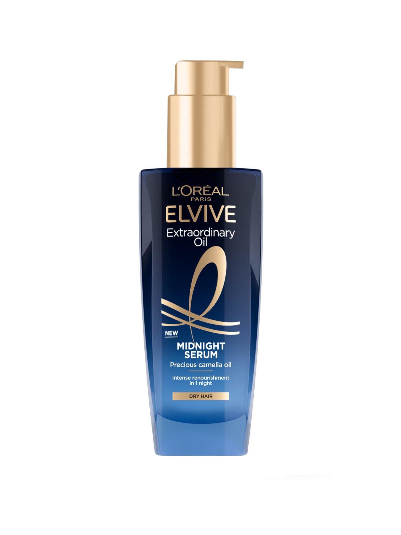Image of L'Oreal Paris Elvive Extraordinary Oil Midnight Serum, Renourishing Hair Treatment for Dry Hair, 100ml