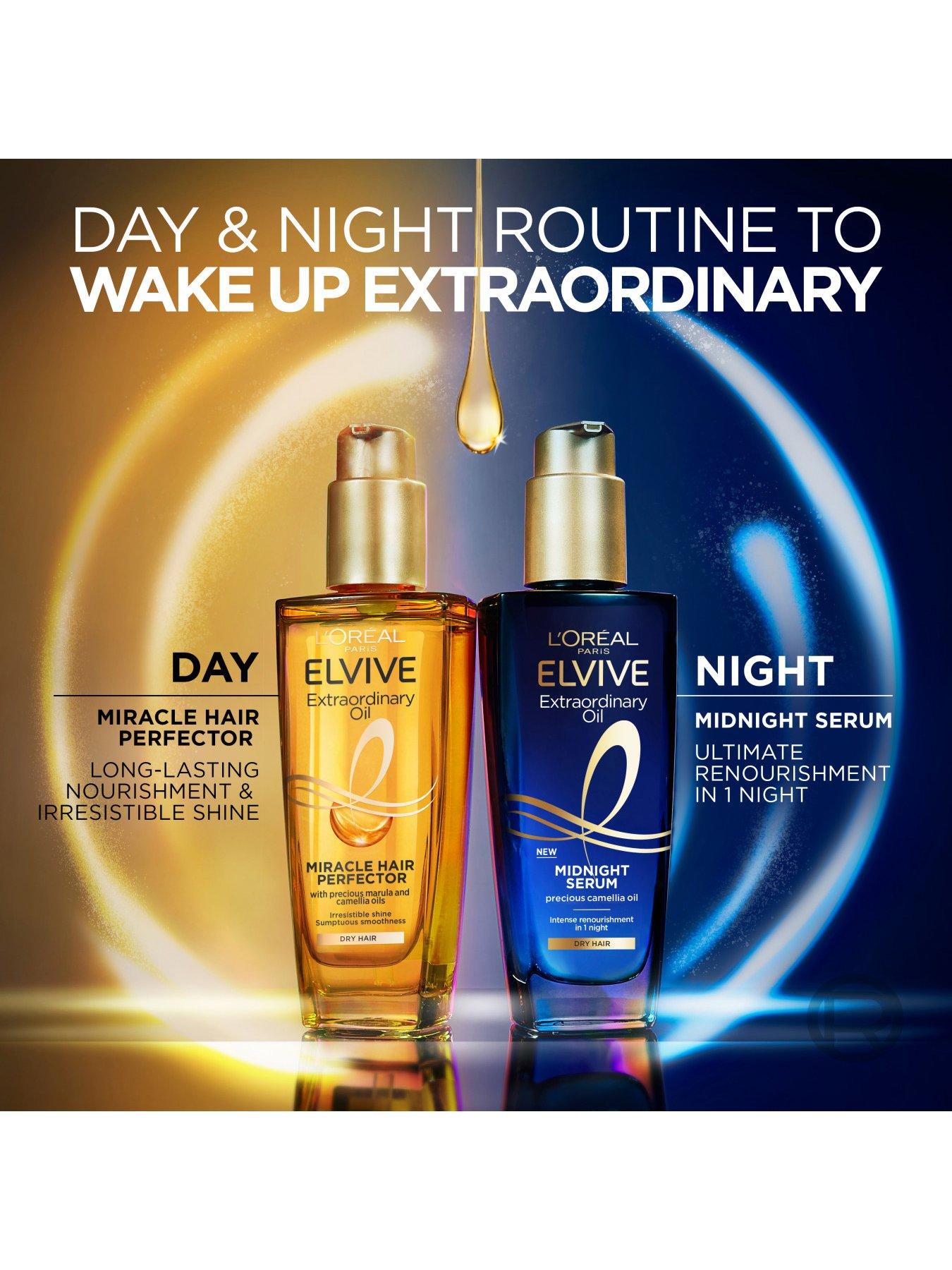 Image 2 of 7 of L'Oreal Paris Elvive Extraordinary Oil Midnight Serum, Renourishing Hair Treatment for Dry Hair, 100ml