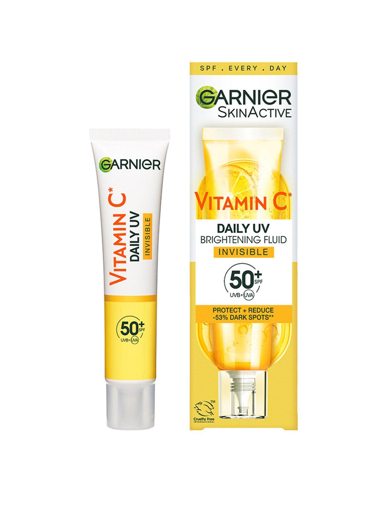 Garnier Garnier Vitamin C Daily UV, Invisible Brightening Fluid, SPF50+, Prevents + Corrects Sun Damages, Face  &  Neck, For all skin types, Cruelty Free, Vegan, 50ml