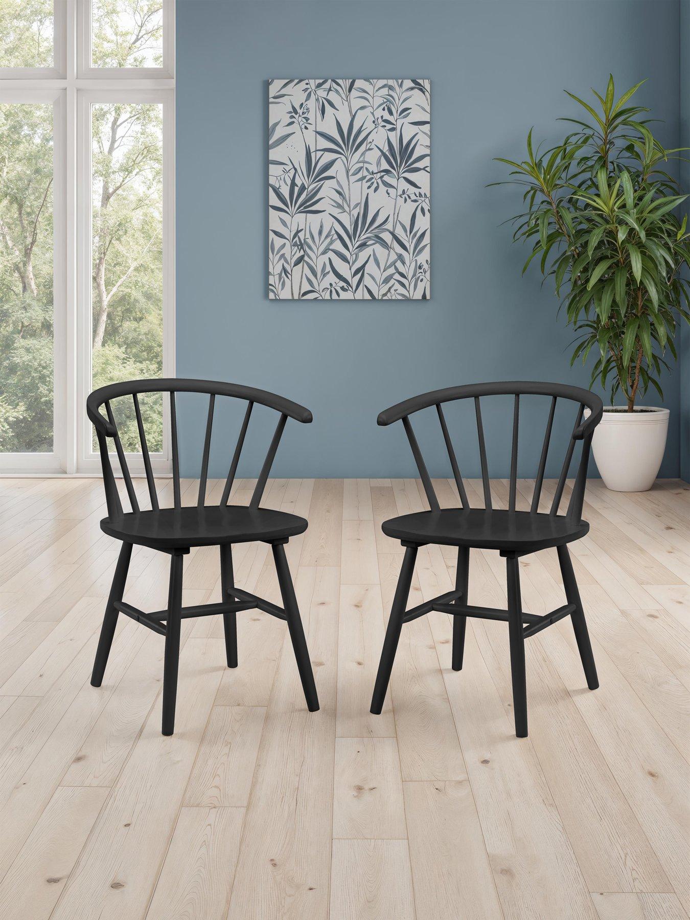Julian Bowen Set Of 2 Modena Dining Chairs - Black