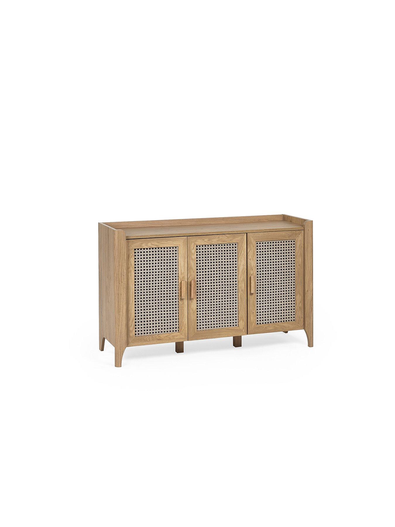 julian-bowen-sydney-oak-and-rattan-effect-3-door-sideboardback