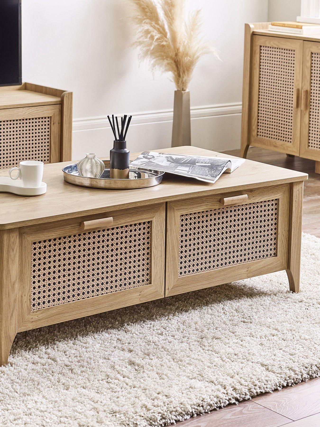 julian-bowen-sydney-oak-and-rattan-2-drawer-coffee-table